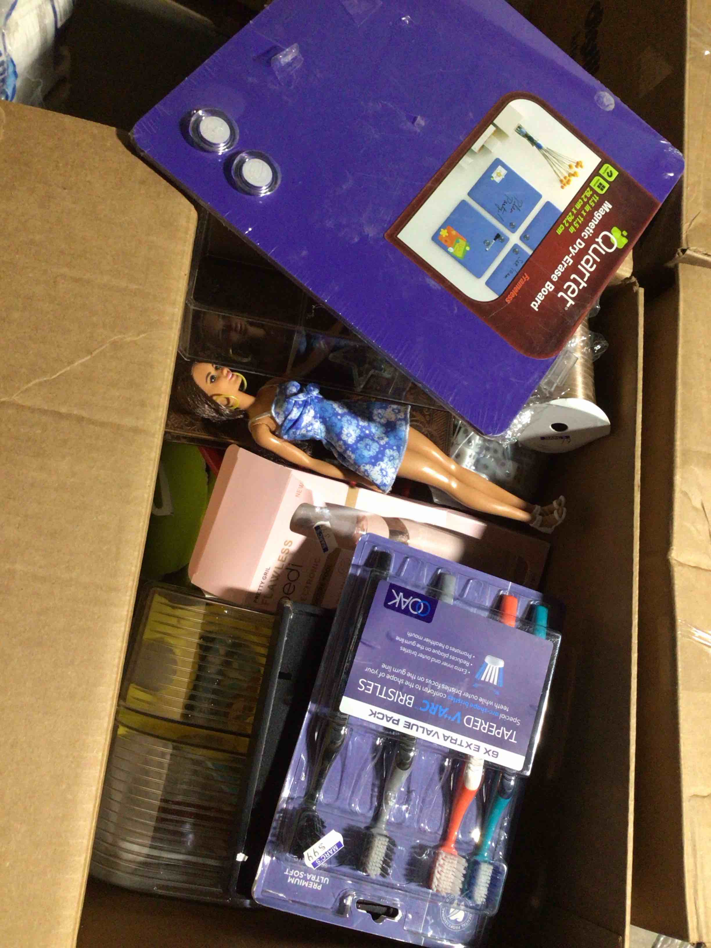 box lot of miscellaneous items