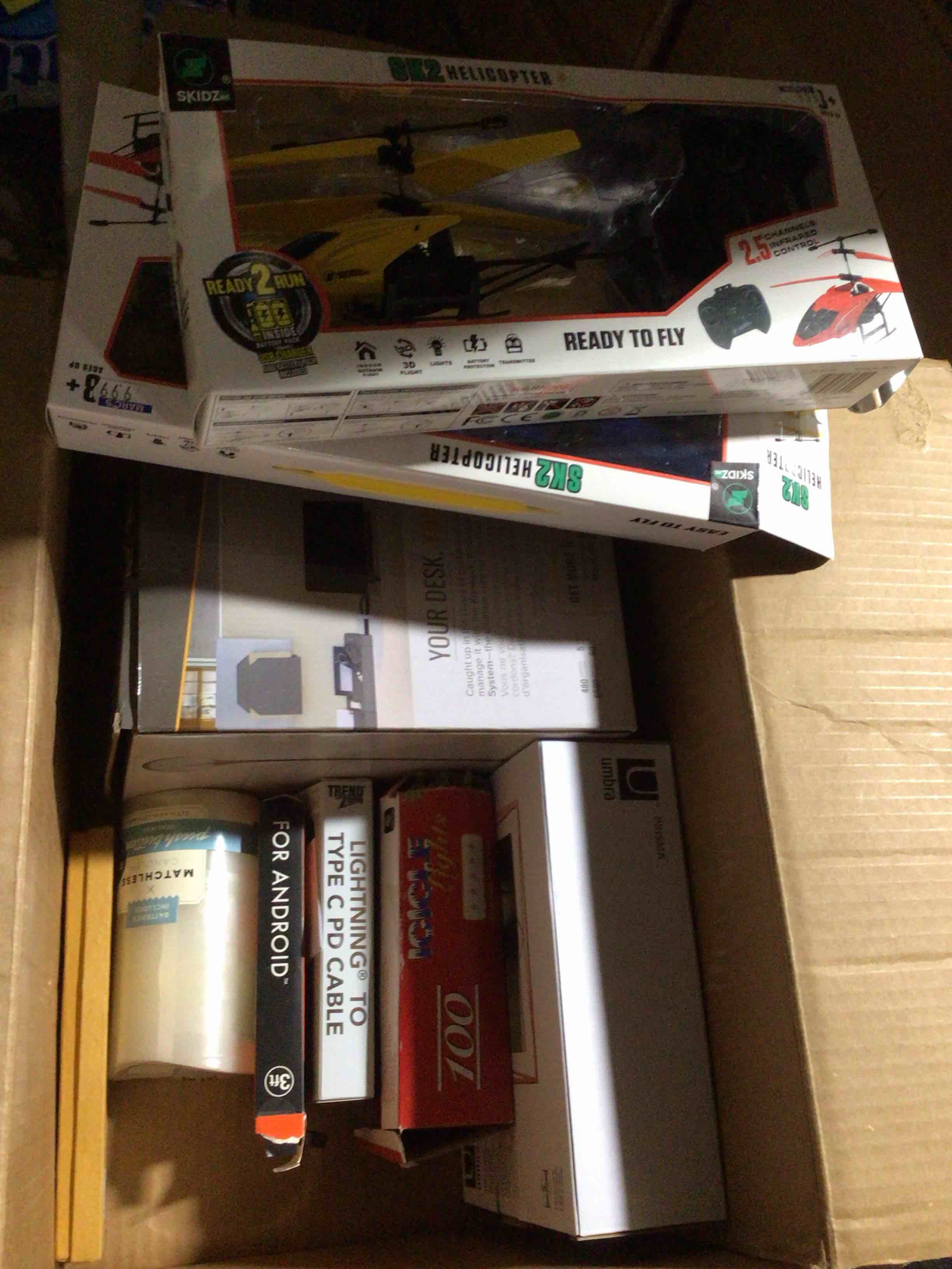 box lot of miscellaneous items 