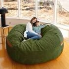 Big Joe Fuf 7Ft Giant Foam Bean Bag Chair Couch with Removable Cover for Kids, Teens, Adults, Moss Green Corded Plush, 7 foot Oversized