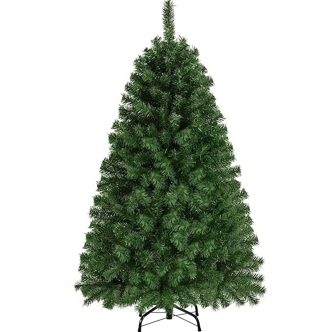 Yaheetech 4.5ft Premium Spruce Hinged Artificial Full Christmas Tree with 796 Branch Tips Holiday Xmas Tree with Metal Hinges and Foldable Base for Home Party Office Decoration