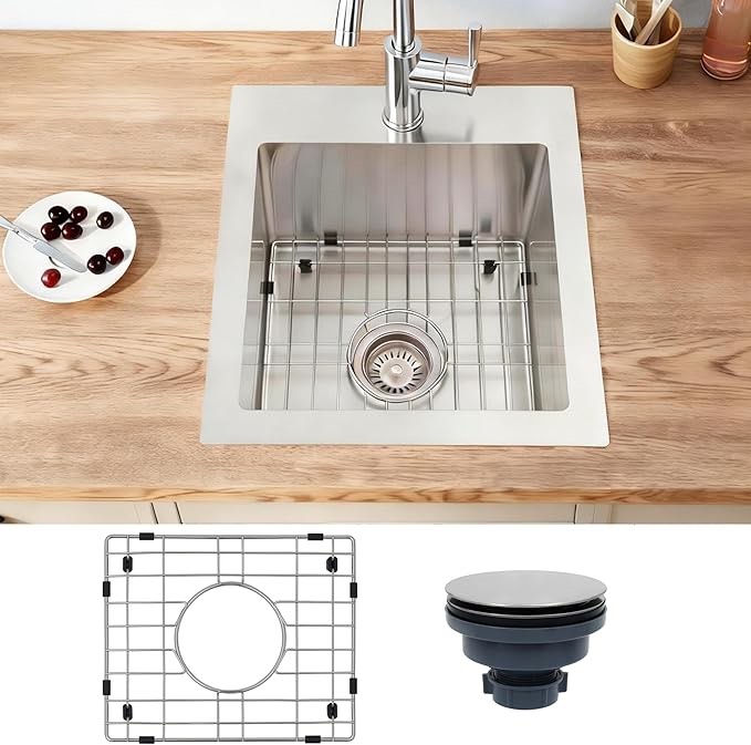 Lonsince Drop In Bar Sink 17 X 19 inch,16 Gauge Stainless Steel Bar Sinks,Small RV Sink Visit the Lonsince Store
