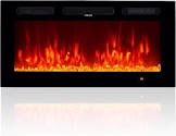 FC302BK03A-LC 36" Electric Fireplace, Recessed & Wall Mounted LED Heater, 12 Flame Settings, R