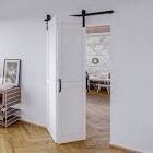 K Series 42 in. x 80 in. (21 in. x 80 in. x 2-Panels) Unfinished Solid Wood Bi-Fold Door with Hardware Kit-Assembly Need