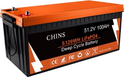 CHINS LAF48100 48V 100Ah LiFePO4 Smart Bluetooth Battery