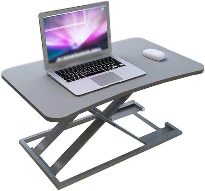 Standing Desk,Converter Height Adjustable Stand Up Desk Riser,Sit Stand Desk Workstation,Home Office Workstation for Laptop Computer Monitors. (Silver )