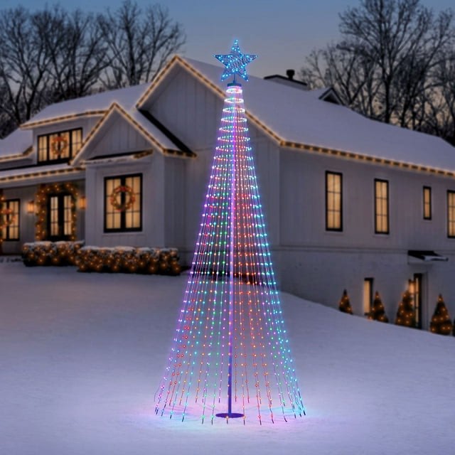 Members mark Multicolor light show tree 12ft tall