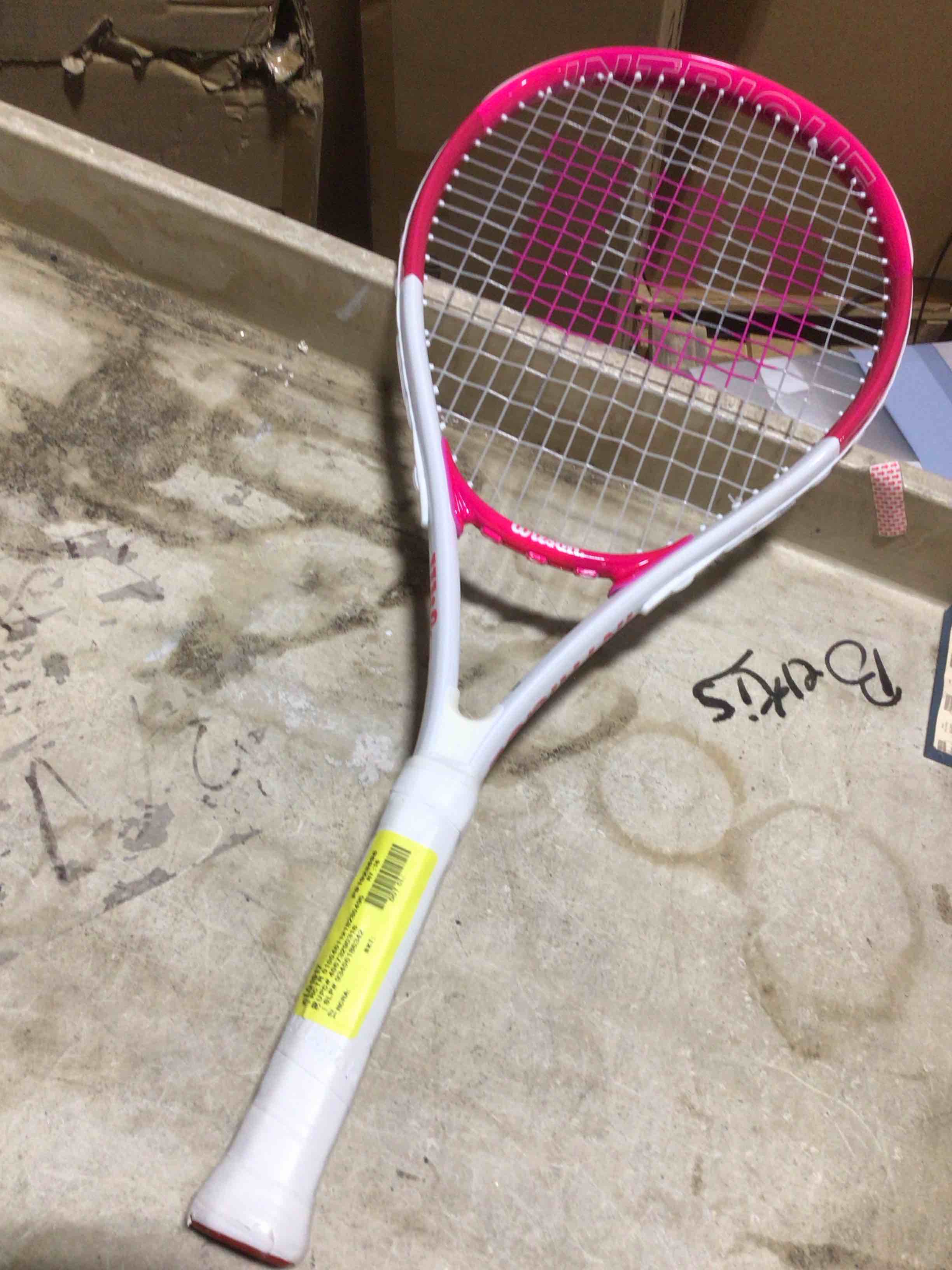 Condition photo showing Good Condition for Wilson Intrigue Pink and White Tennis RacketIncluding tennis balls