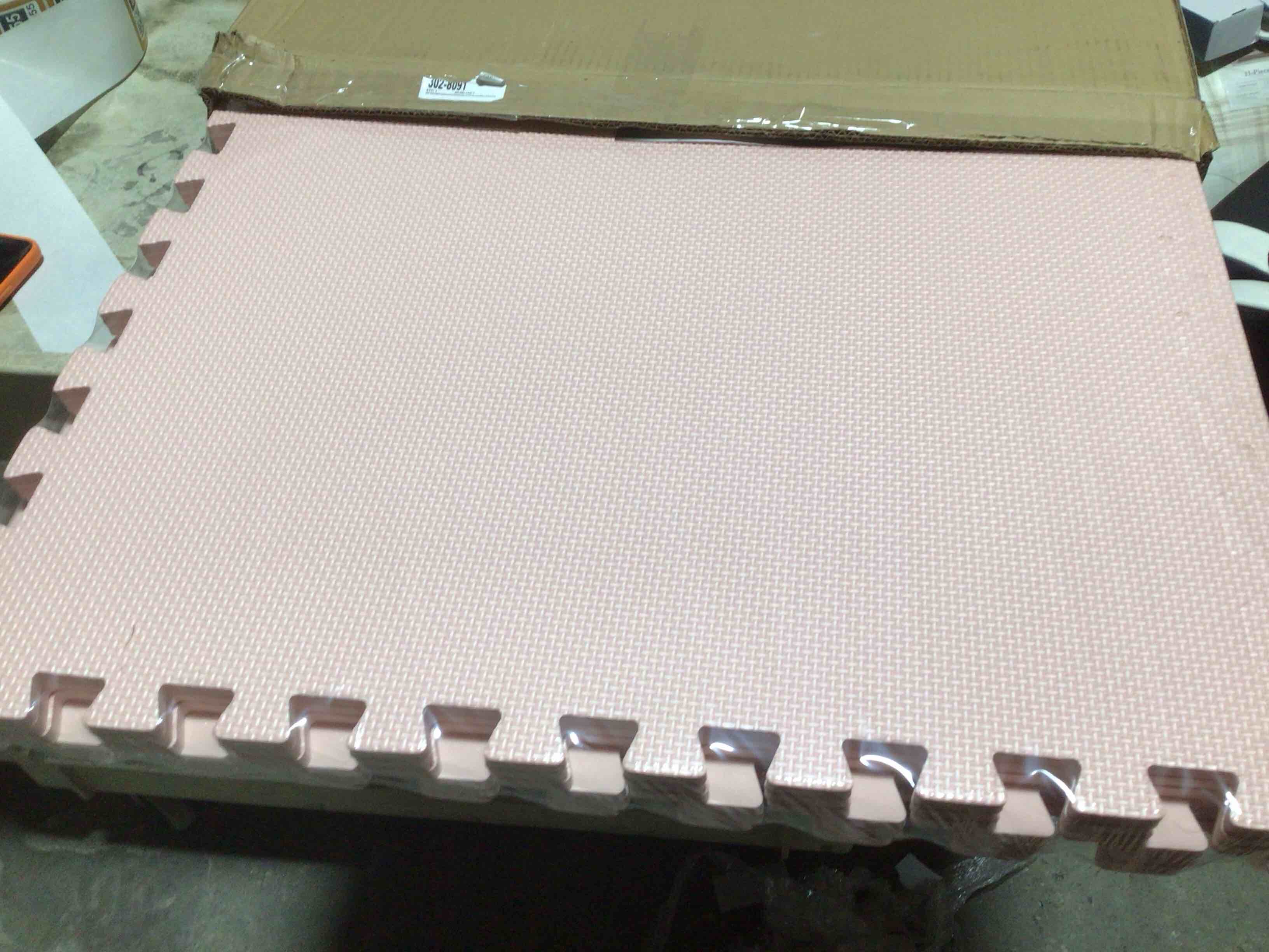 Condition photo showing Good Condition for Foam Floor Tiles - 24sqft Soft Nontoxic Baby Play Mat - Interlocking Puzzle Mat for Baby, Kids Playroom, or Home Gym Flooring by Stalwart (Light Pink)