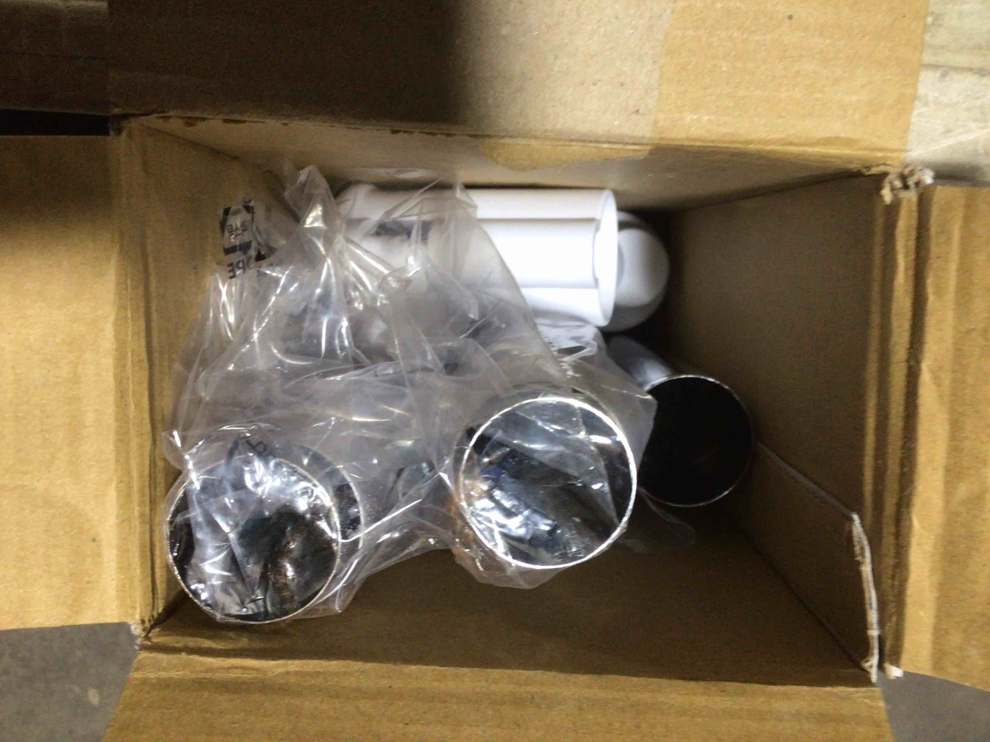 Condition photo showing As Is for Mainstays Adjustable Rolling Garment Rack Metal Chrome  White