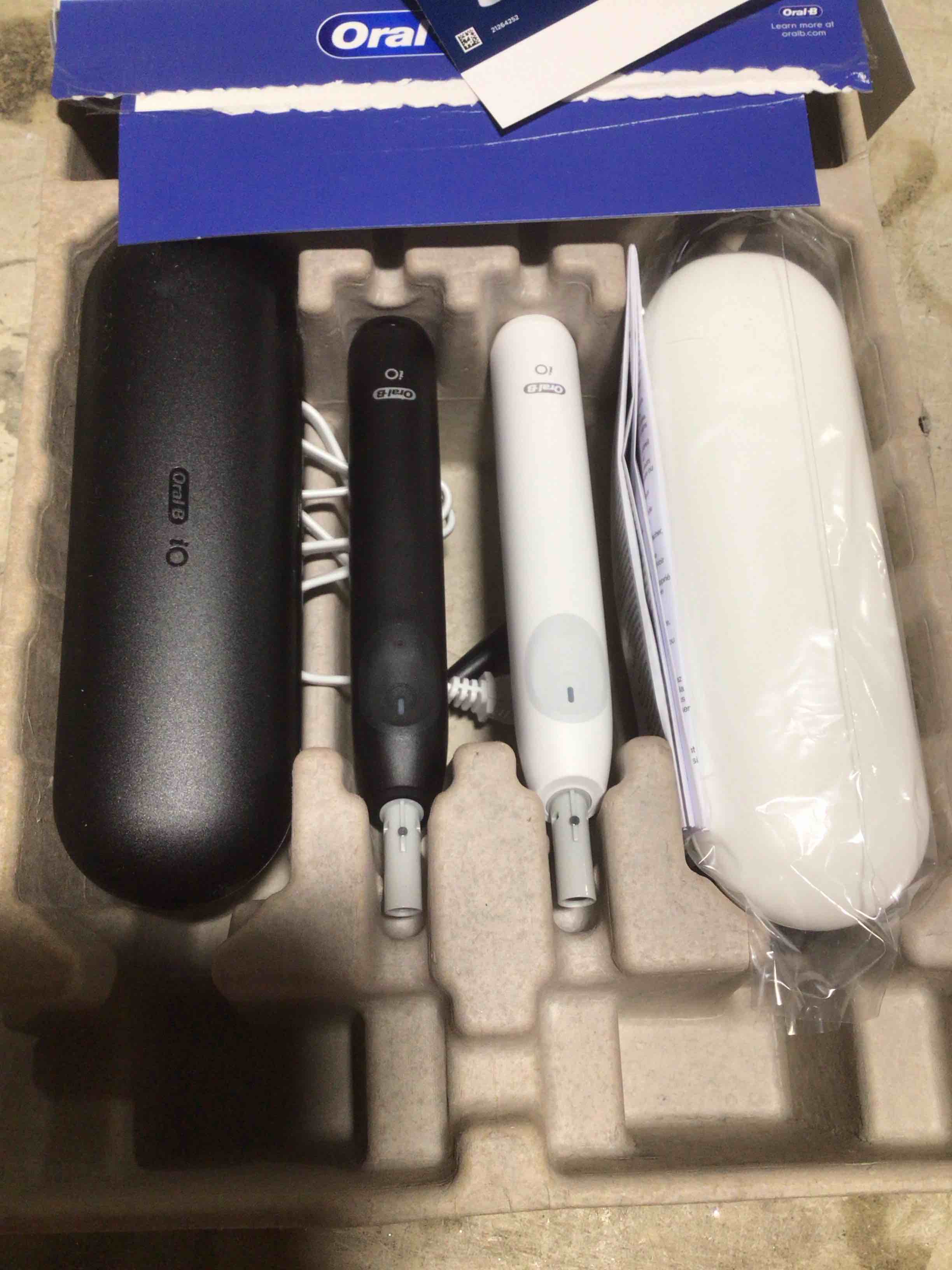 Condition photo showing As Is for Oral-B iO Series 2 Electric Toothbrush  Pure White & Night Black  2 Ct  3 Heads