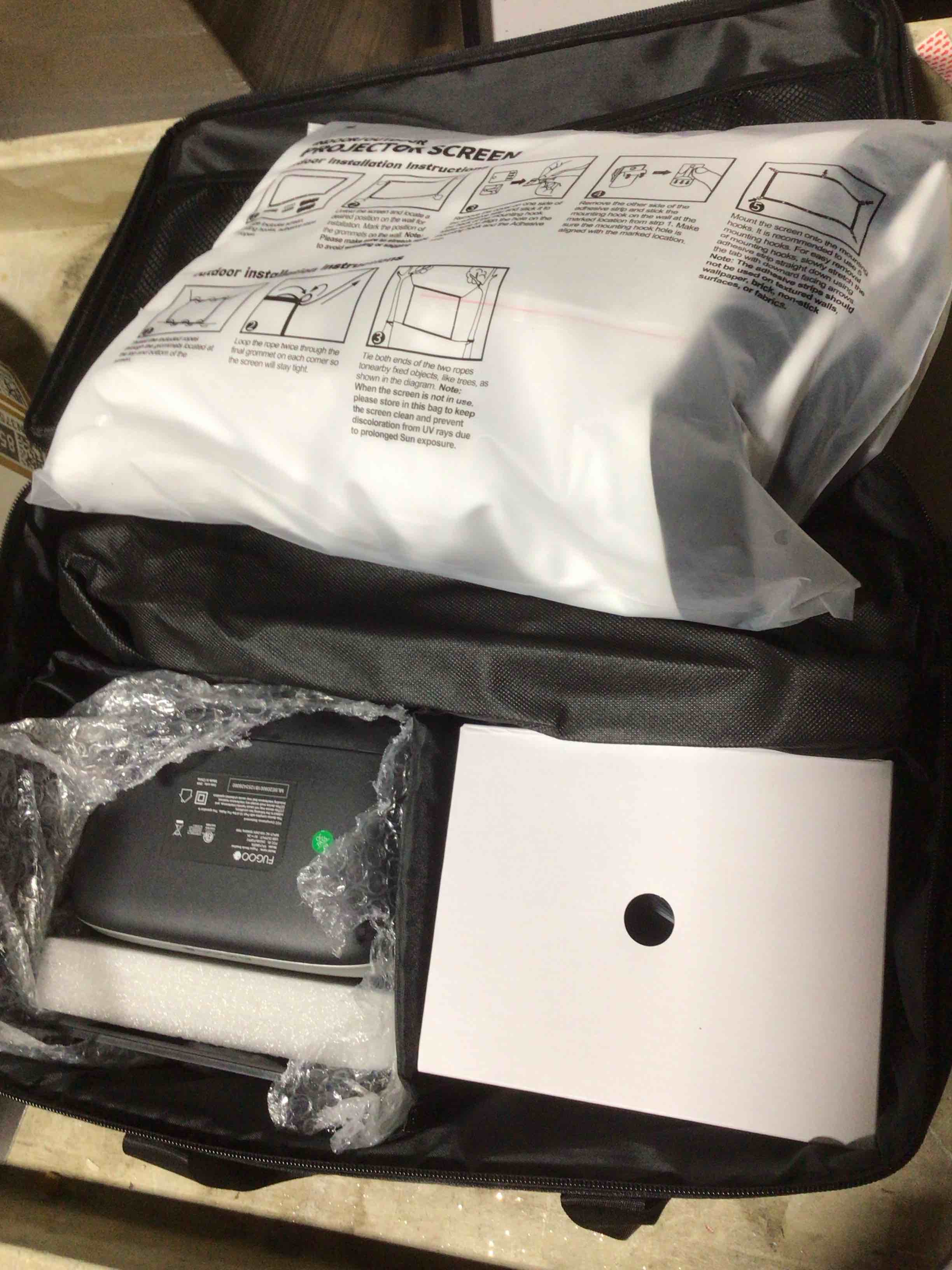 Condition photo showing Good Condition for Fugoo Outdoor Projector & Soundbar Bundle with Tripod & 120" Foldable Screen, 1080P