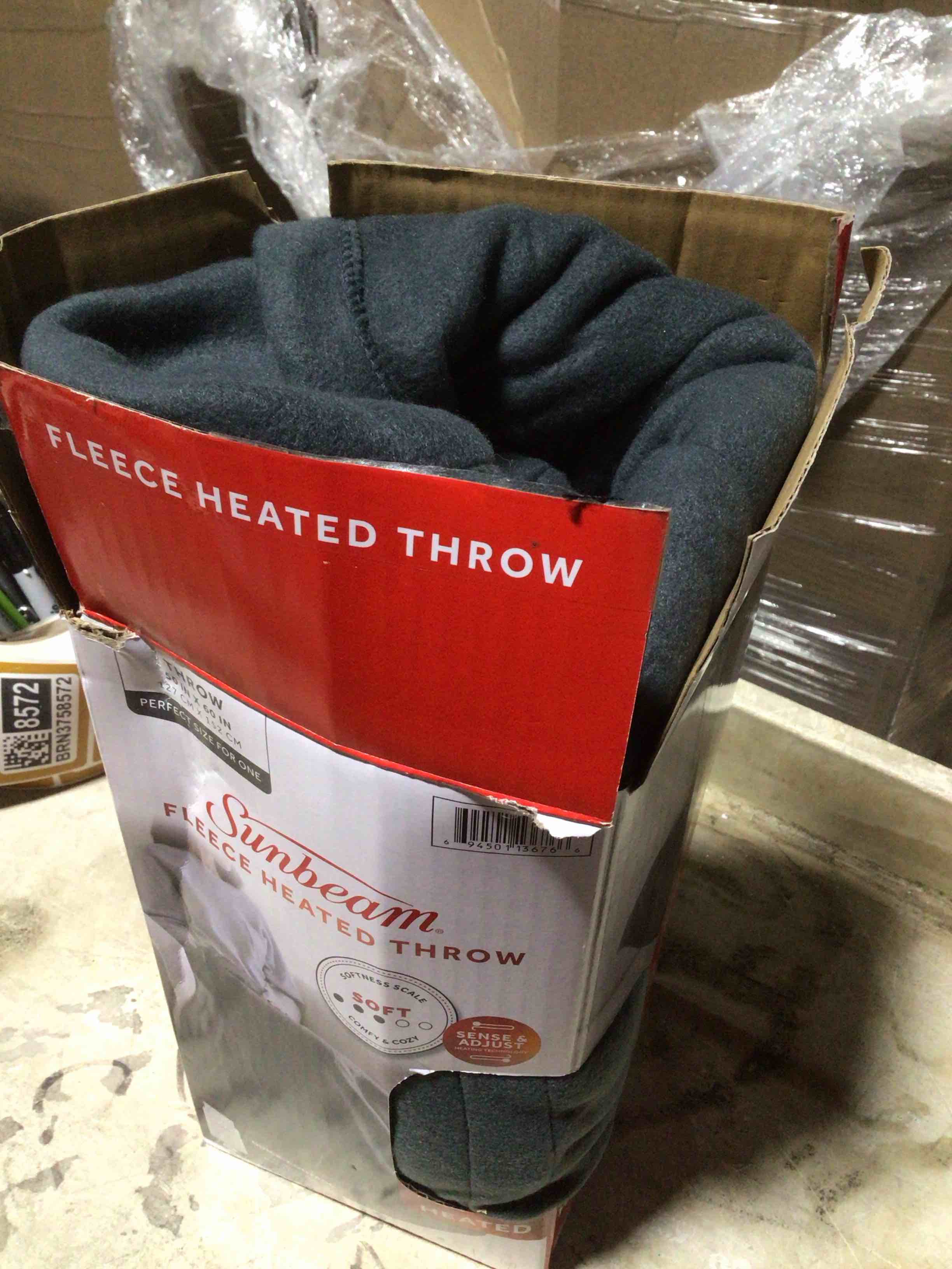 Condition photo showing As Is for Sunbeam fleece heated throw 50in x 60in