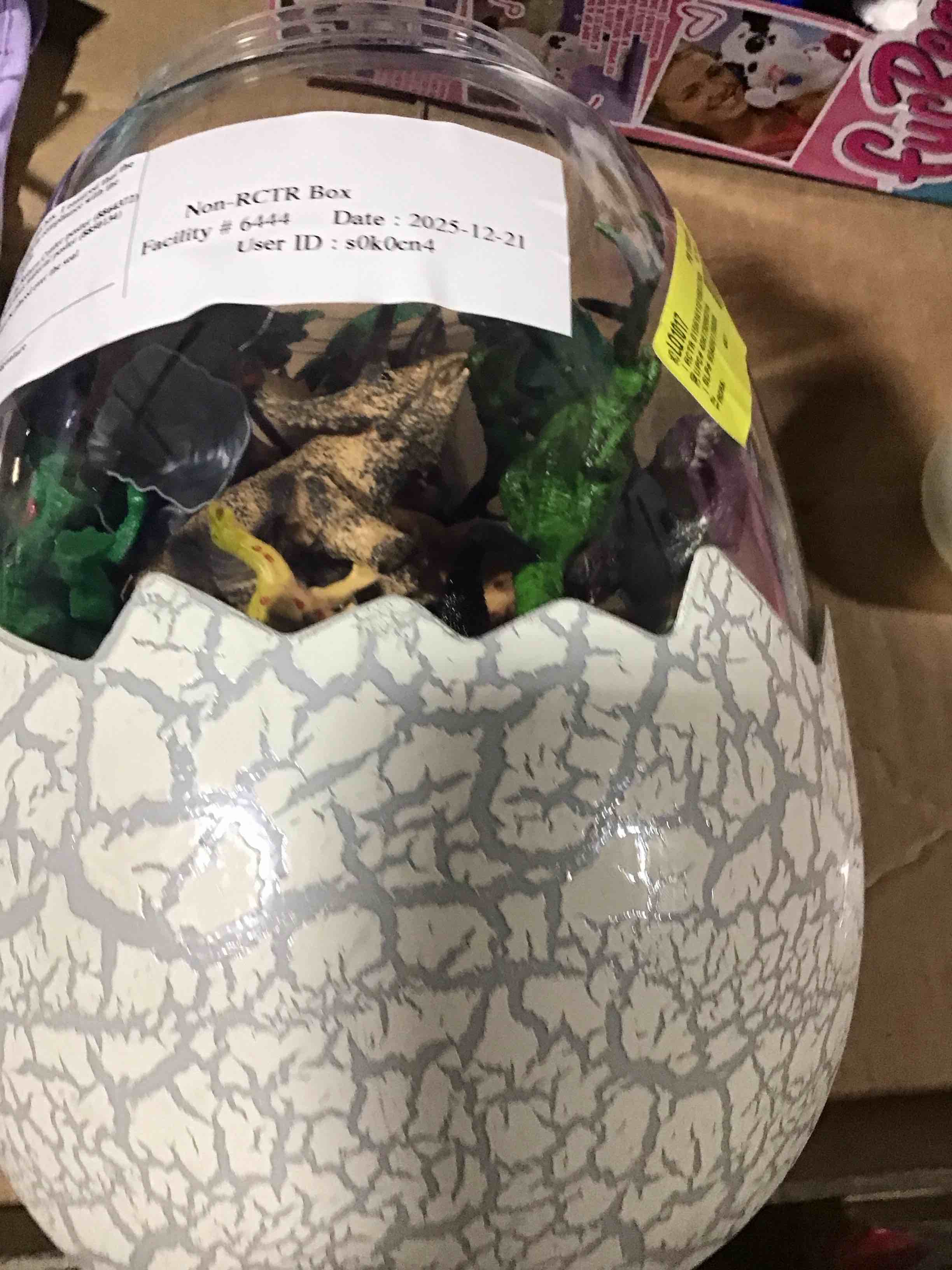 Condition photo showing Good Condition for Mystery Dino Surprise Egg with 21 Dino-Mite Surprises Inside.STEM Educational Jurassic Dinosaur Toy Set for Kids 6+ Includes Dinosaur Figures, Fossils, Stickers & Fact Sheet—Over 100 Toys to Collect.