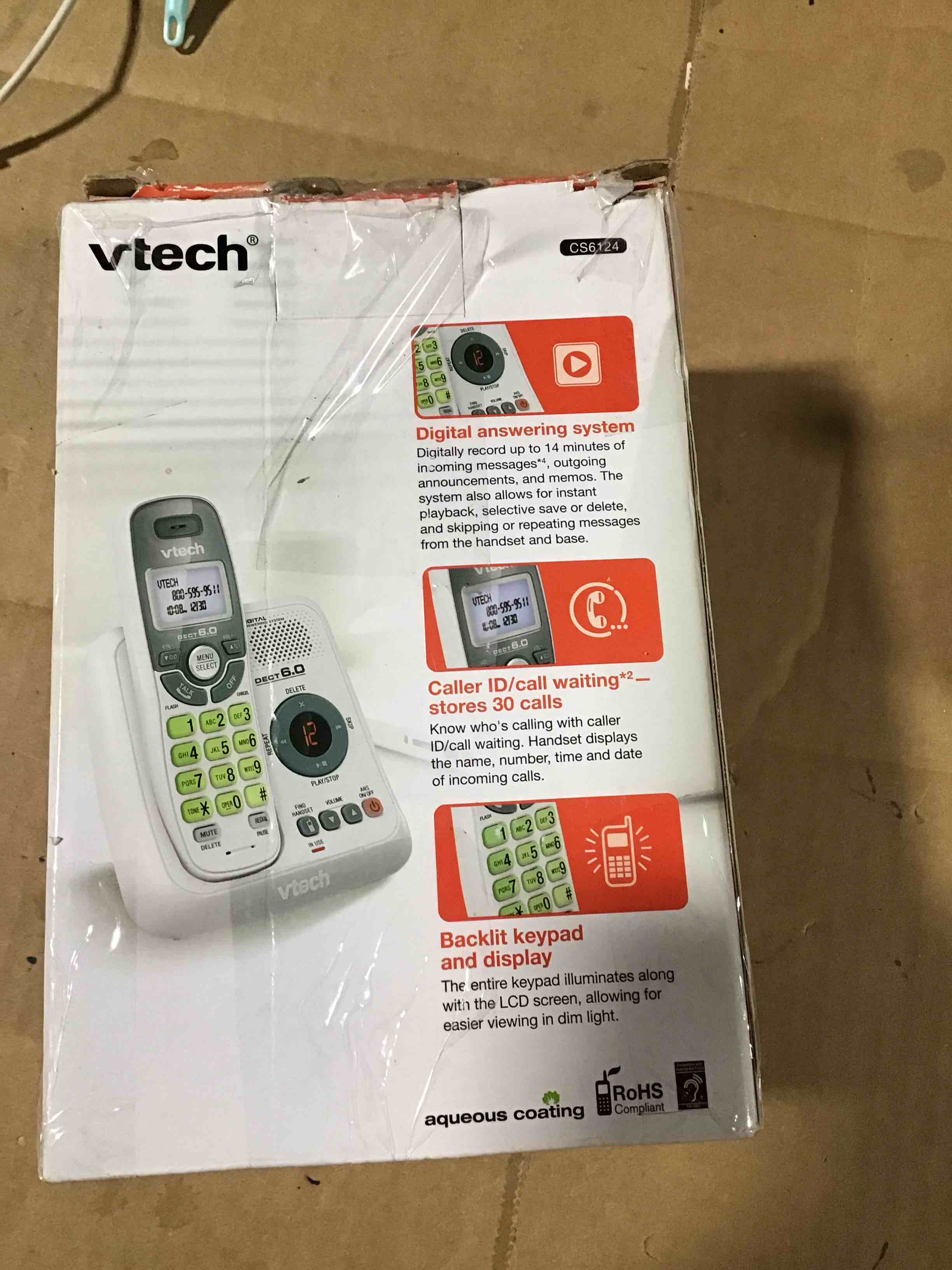 Condition photo showing Good Condition for VTech CS6124 DECT 6.0 Cordless Phone with Answering System and Caller ID/Call Waiting  White with 1 Handset