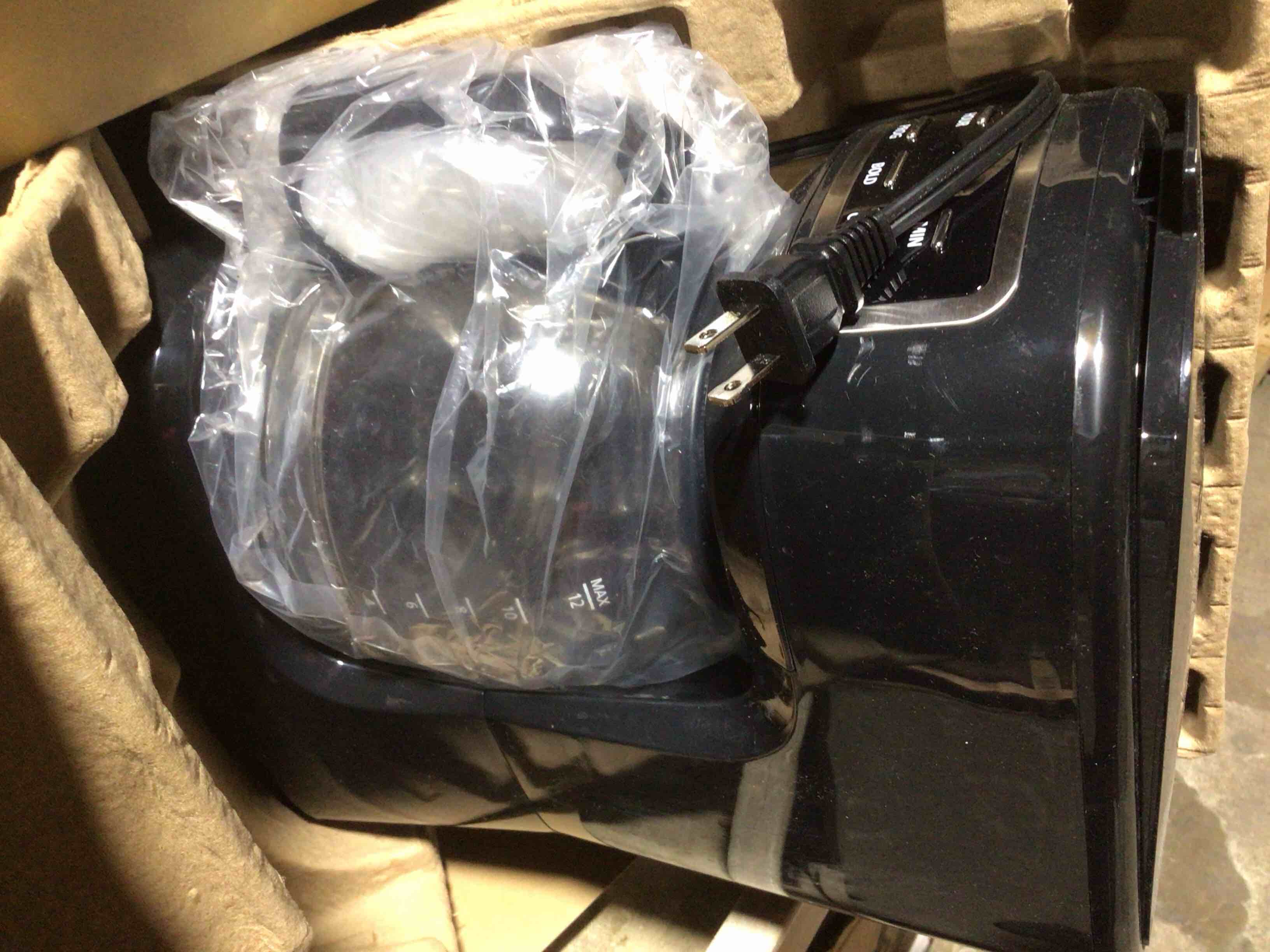 Condition photo showing As Is for Mainstays CM1449-UL Black 12-Cup Programmable Drip Coffee Maker