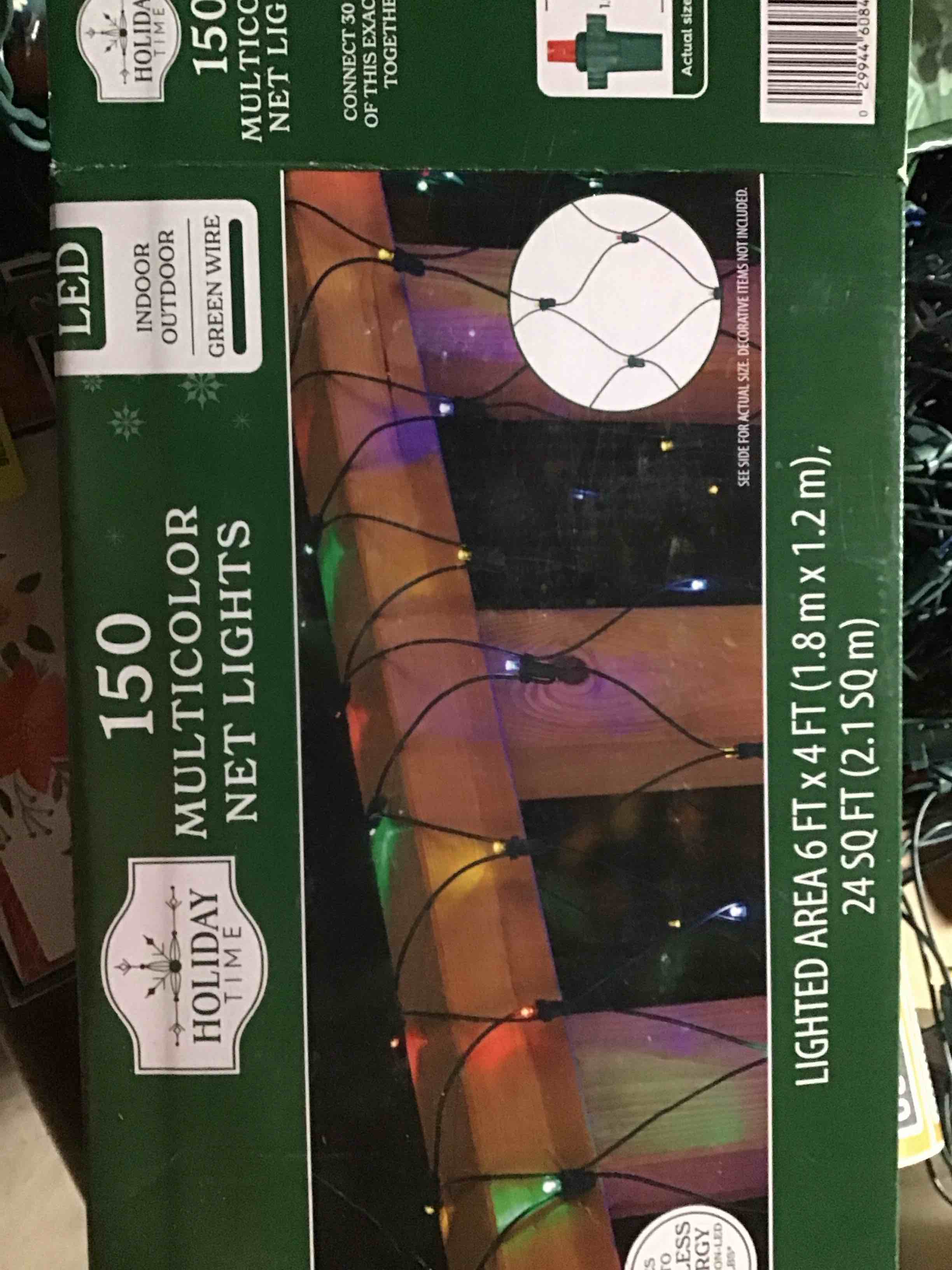 150-bulb Multicolor Net Lights, Green Wire