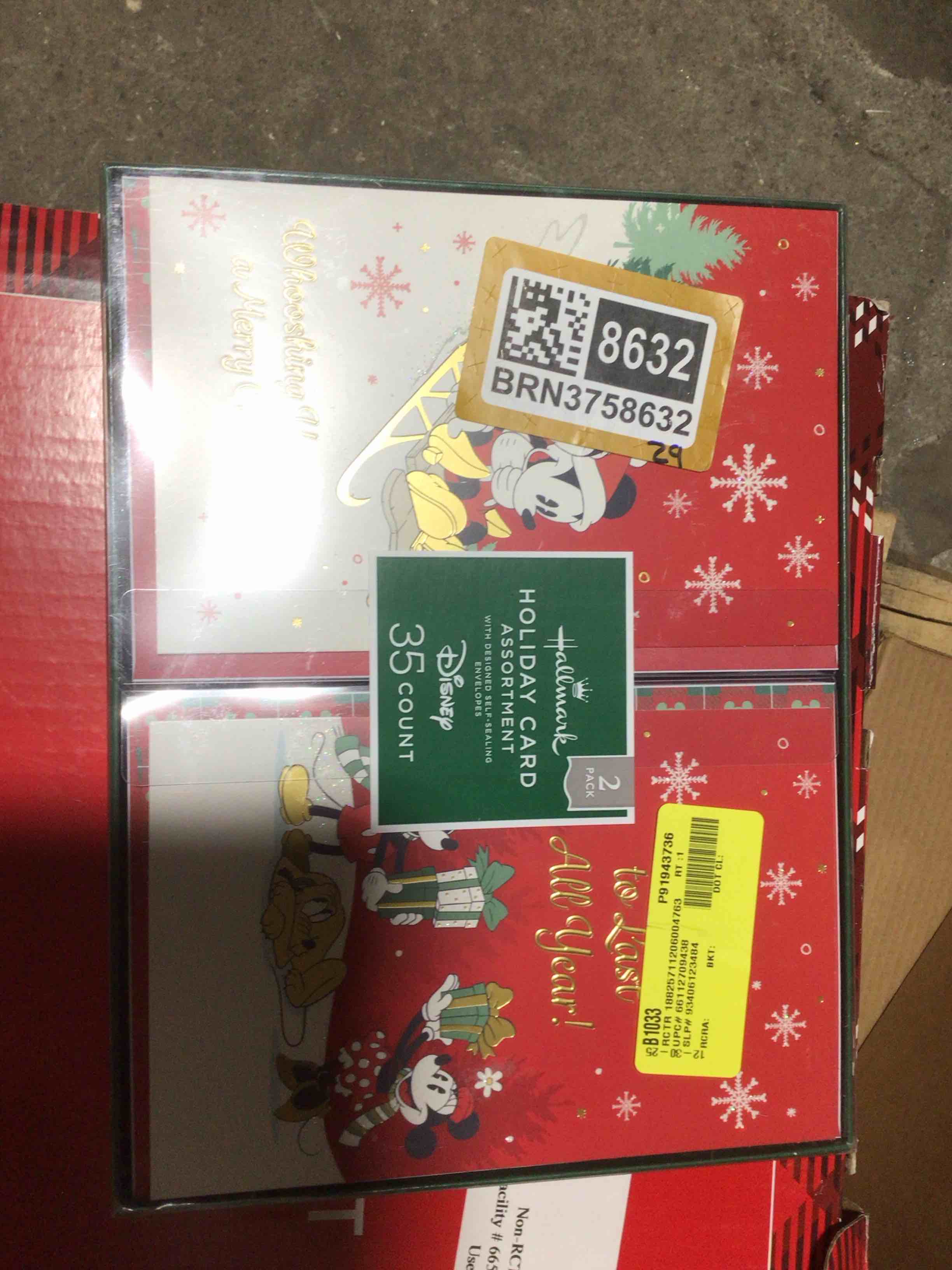 Condition photo showing item condition for Disney Mickey Hallmark 35 Count of Holiday Cards with Self Sealing Envelopes