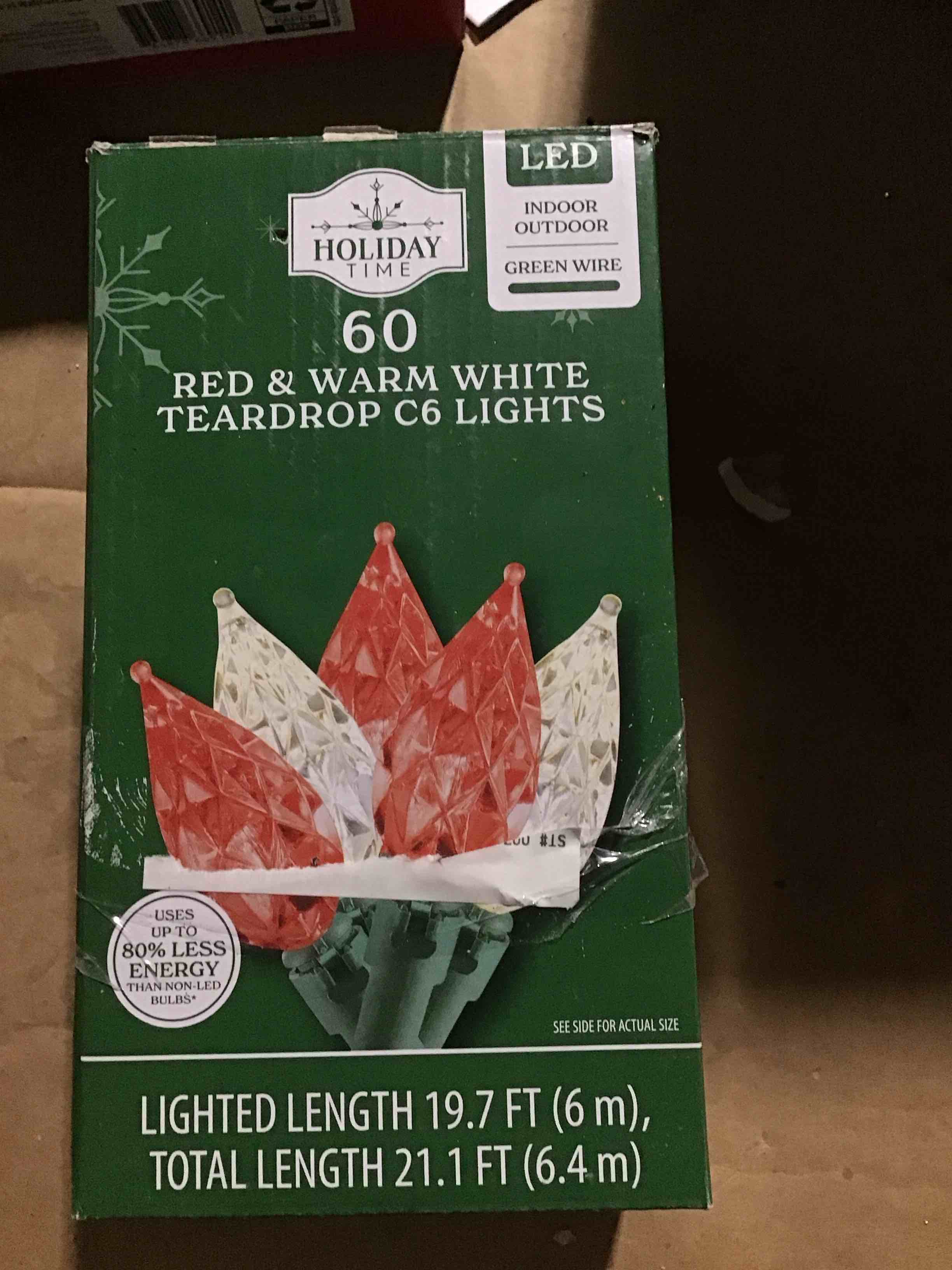 WATERGLIDE C6 Valentines Lights, 100 LED 33ft Faceted Fairy Lights Green Wire Christmas String Lights with Safe Adaptor, 8 Lighting Mode, Waterproof for Indoor Outdoor Patio Party Decor, White & Red