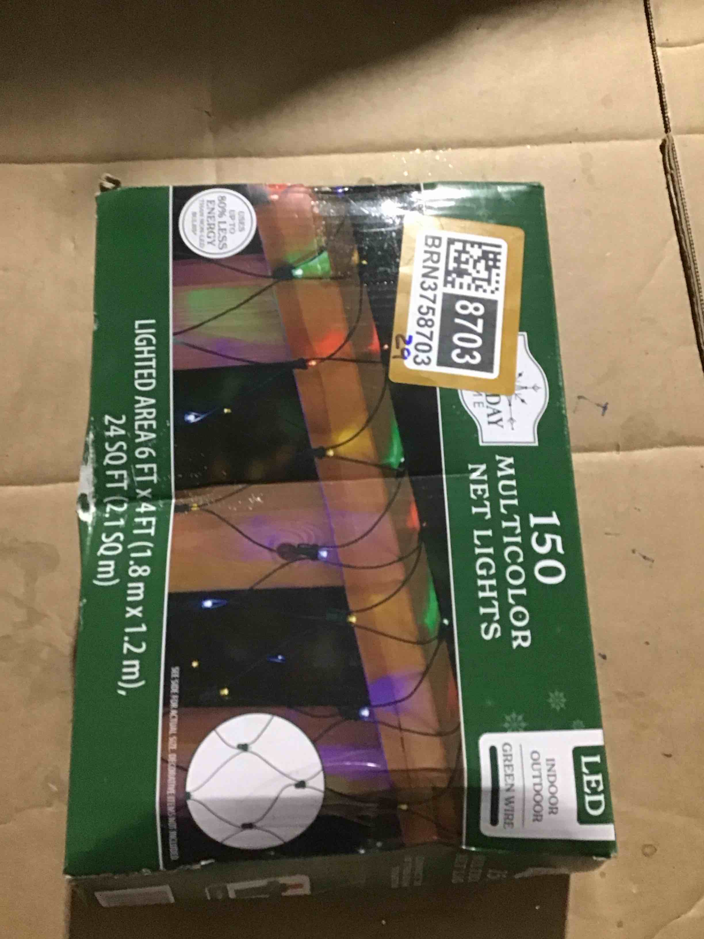 150-bulb multicolor net lights, green wire