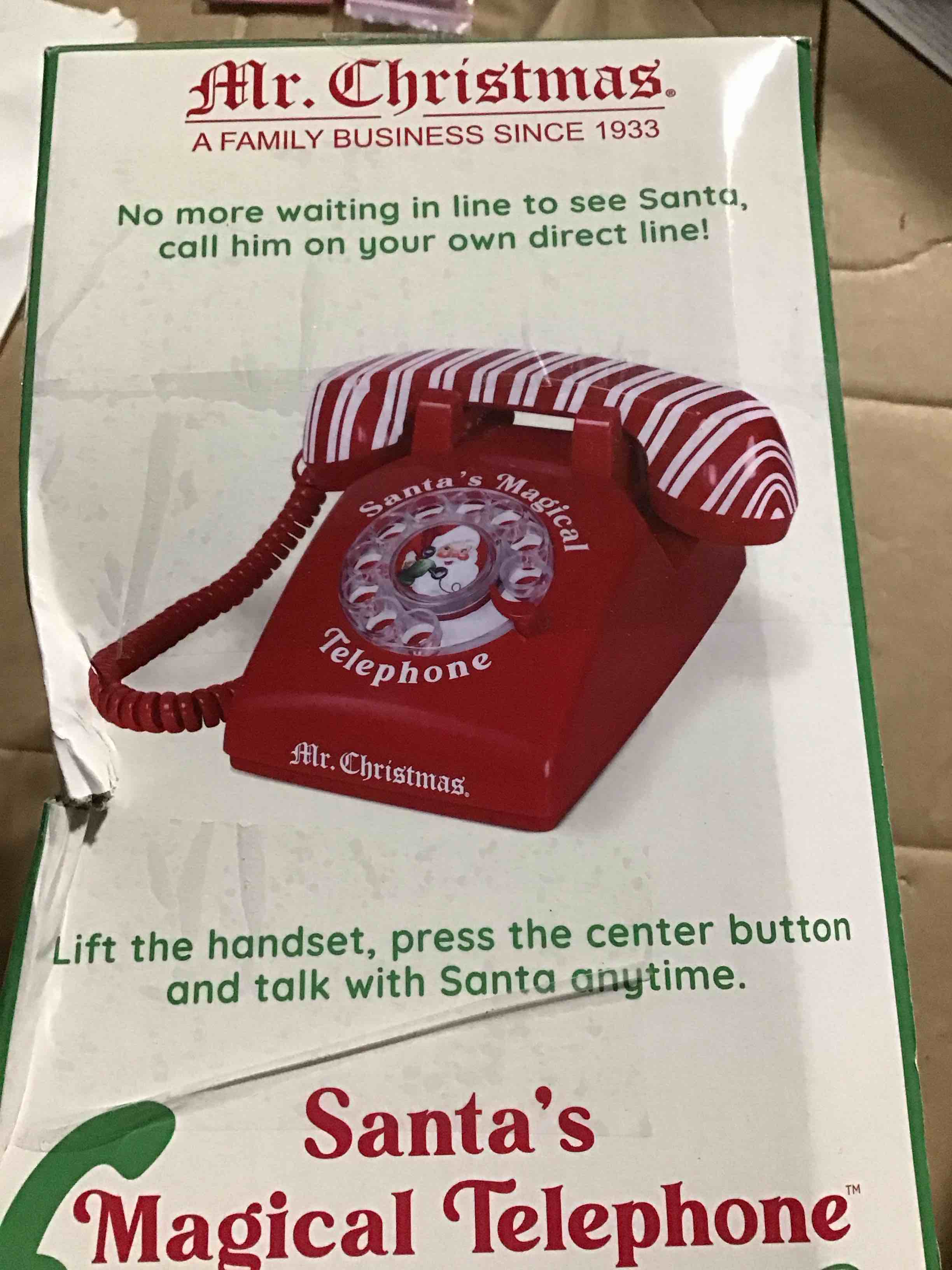 Mr. Christmas Santa's Magical Telephone, Red Interactive Toy Phone