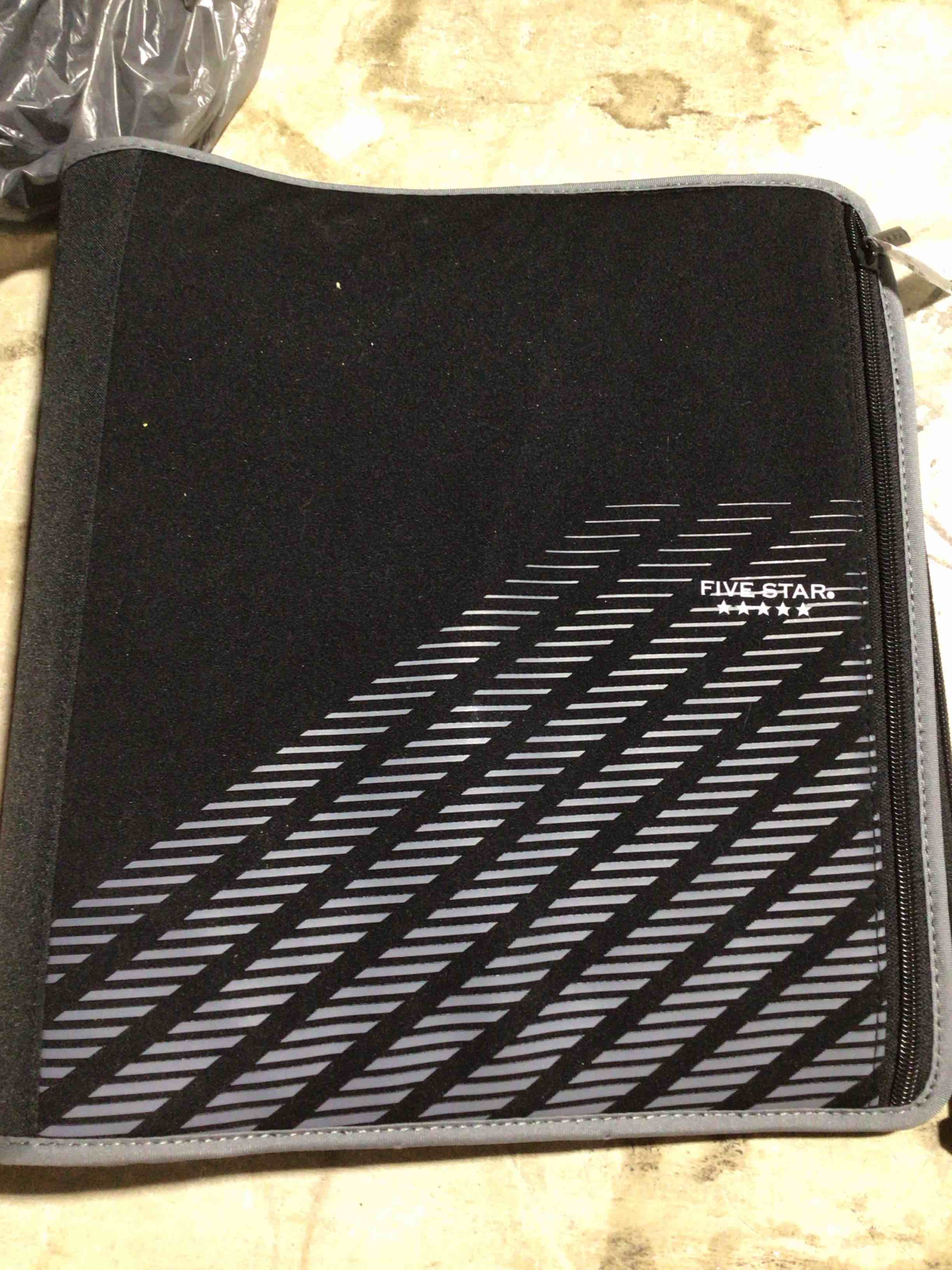 Condition photo showing As Is for Five Star Xpanz Zipper Binder, 2" Round Rings, 380 Sheets, Gray (28090HX9)