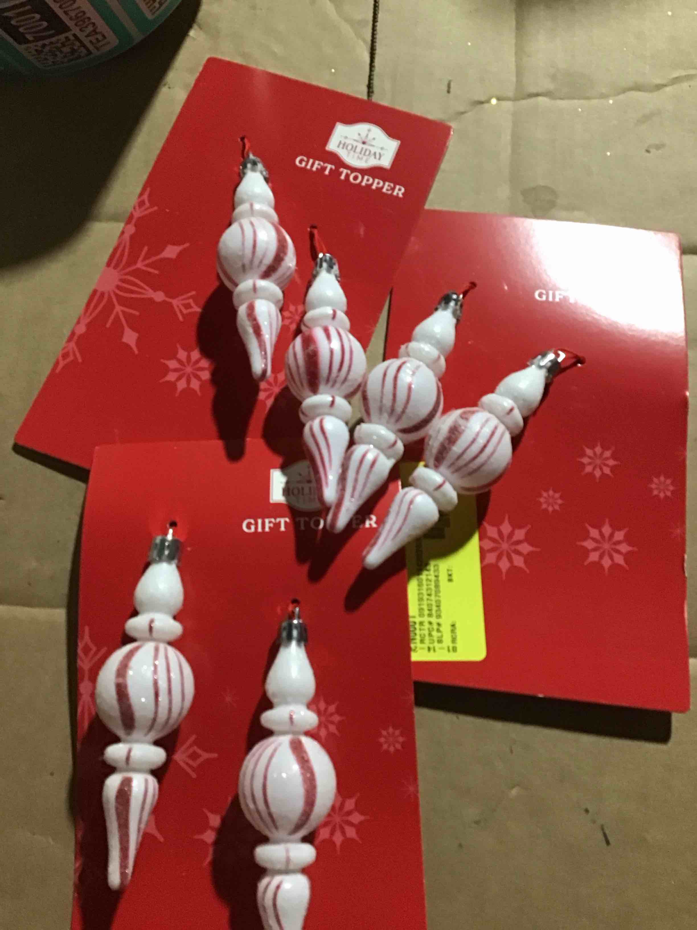 RAZ Imports 2023 Jingle & Cocoa 9.5" Peppermint Finial Ornament, 2 Count, Glass, Red, Christmas Brand: RAZ Imports