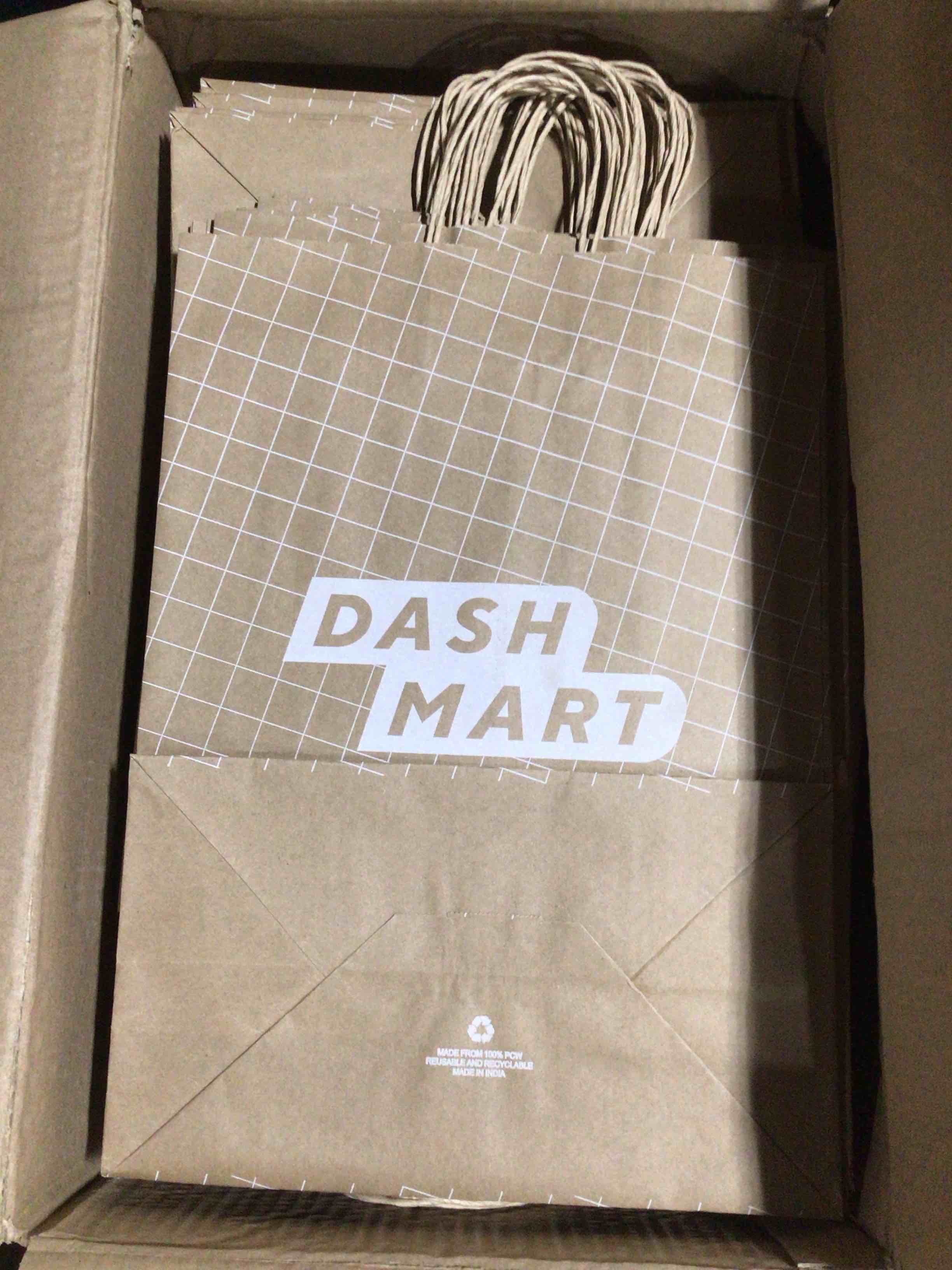 250 box DoorDash DashMart Large Grocery Bags Retail Printed Kraft Brown Paper Sacks