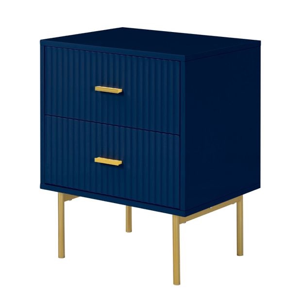 nsbsd0390-ceandro 2- drawer end table, navy 