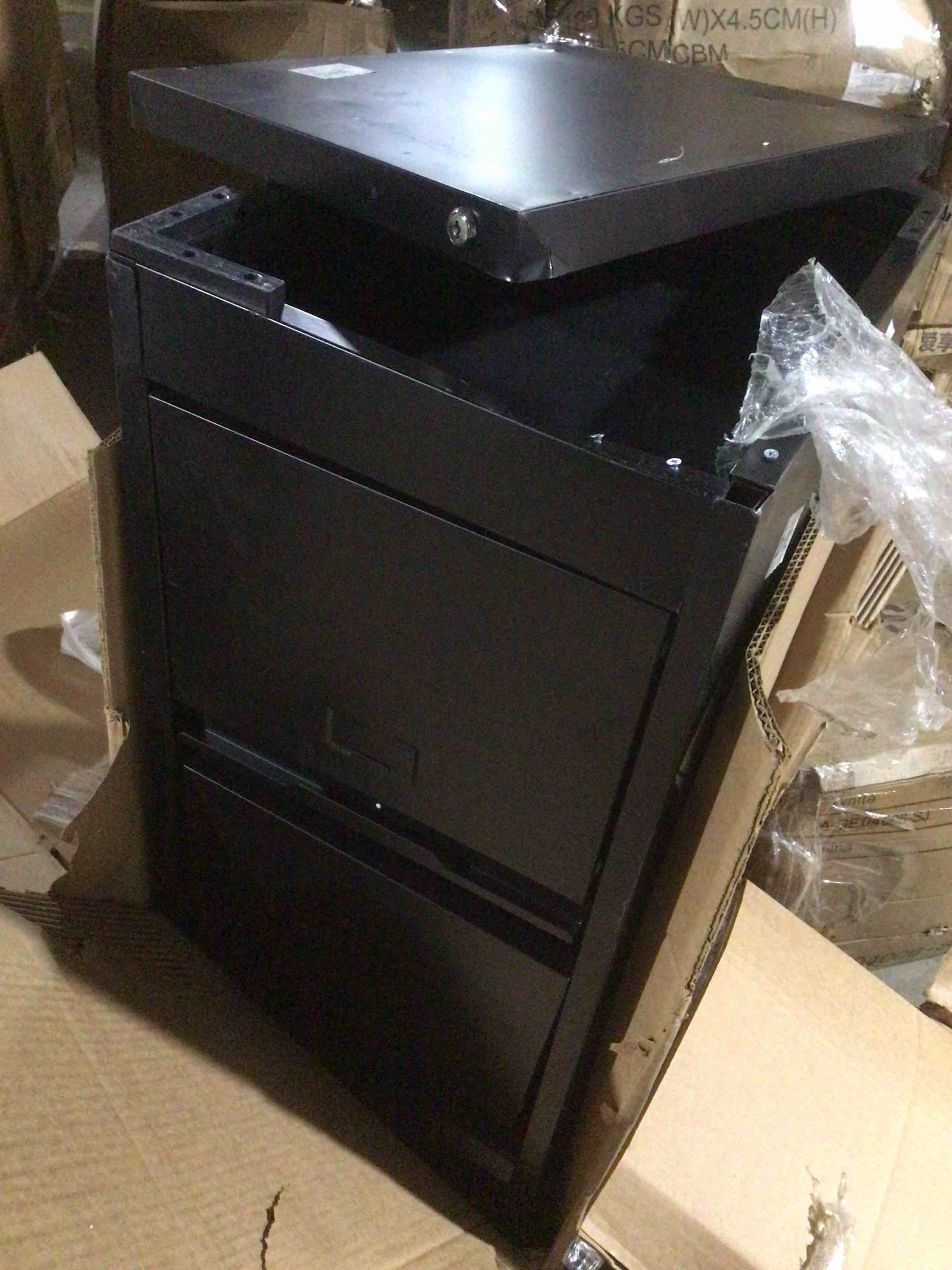 Condition photo showing As Is for (similar) Metal File Cabinet with 3 Drawer Heavy Duty Locking File Cabinets Home Office Steel Black Filing Cabinet with Lock Vertical File Cabinets for Legal/Letter Size File,Assembly Required