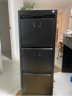 3 drawer file cabinet, 17.8" d metal filing cabinets with lock, vertical filing cabinet for home office, steel file cabinet for letter/legal/a4/f4 size, black
