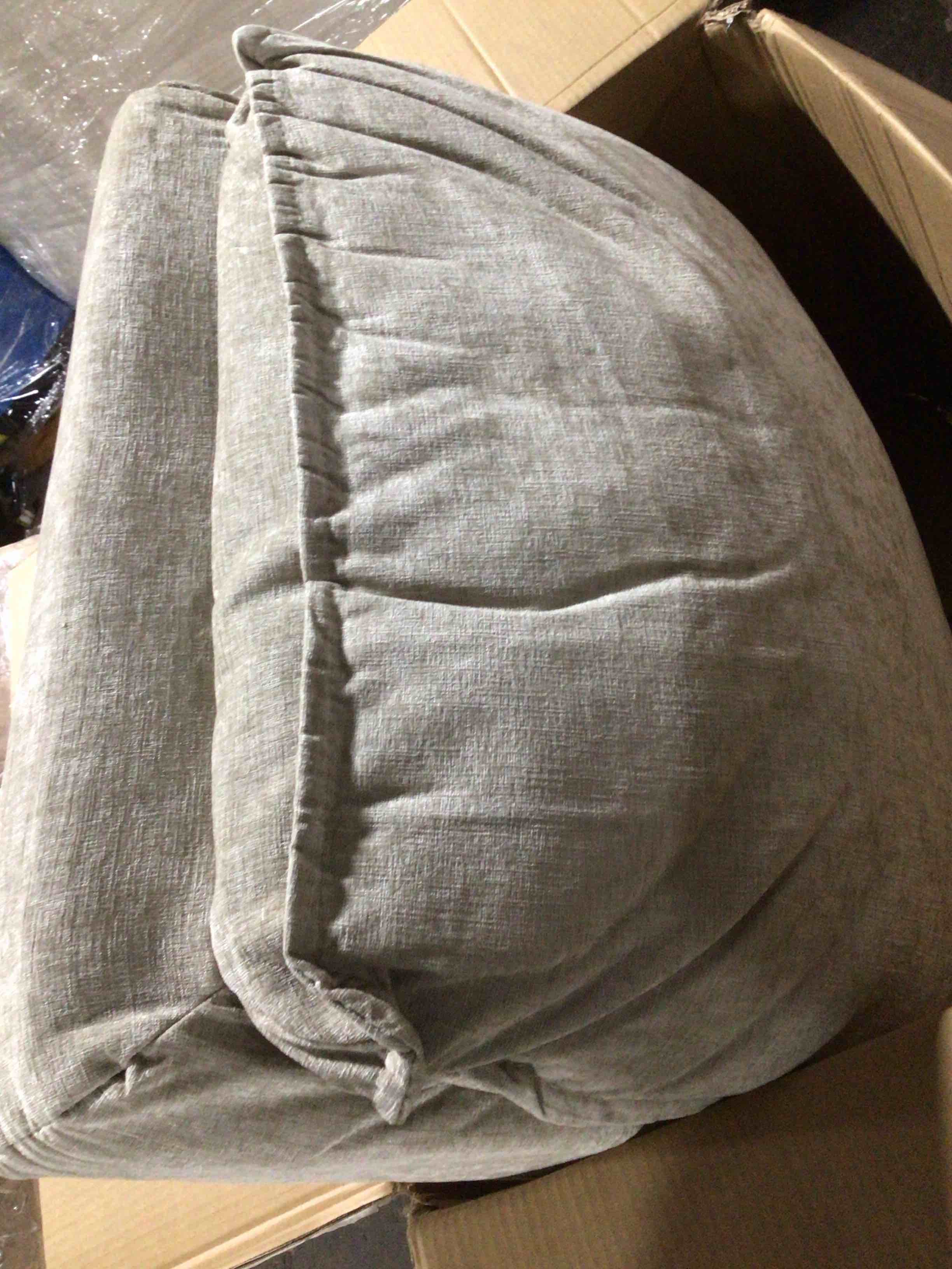 Condition photo showing Good Condition for (incomplete, just 1 pc) 111.5" Modular Sectional Sofa,Comfy 3 Seater Chenille Cloud Couch with 5 Pillows,L Shaped Sectional Couches for Living Room,Apartment,Office,Beige