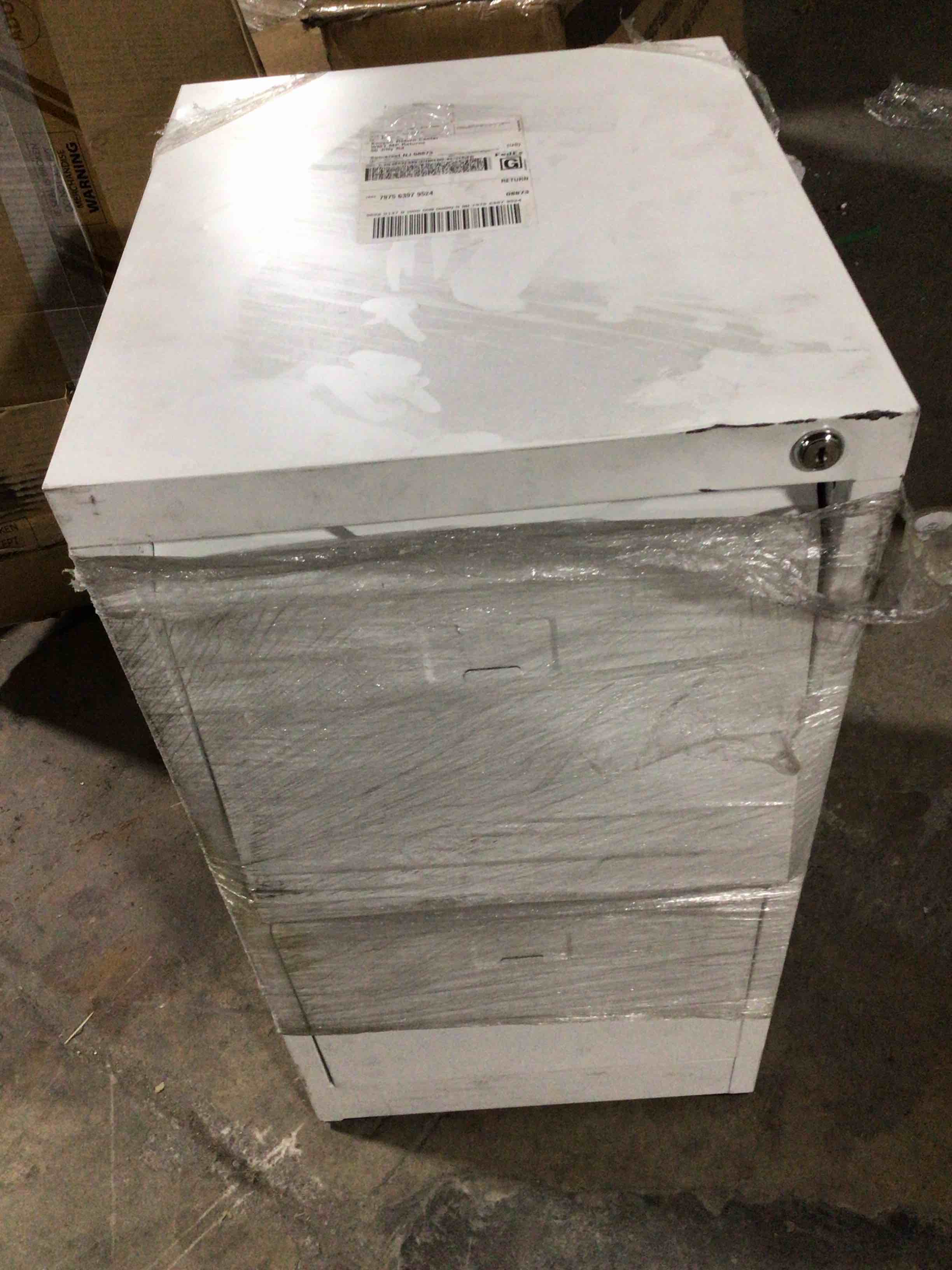 Condition photo showing As Is for SUXXAN 2 Drawers Mobile File Cabinet, Metal Under Desk Cabinet with Lock, for Office Home, Legal/Letter Size, W14.57”x D17.36”x H25.79”, Assembly Required