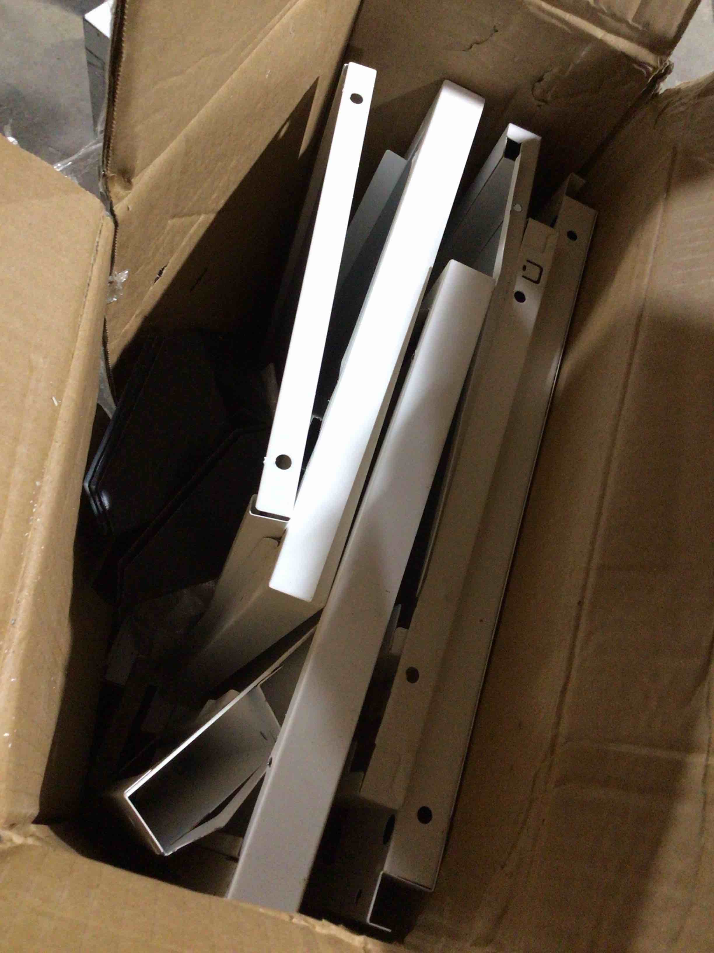 Condition photo showing As Is for WEENFON Tall Bathroom Cabinet, Storage Cabinet with 6 Shelves & Drawer, Bathroom Storage Cabinet with Adjustable Shelves, Tall Cabinet for Living Room, Home Office, White