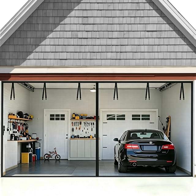 magnetic garage door screen for 2 car 16x7 ft garage screen door