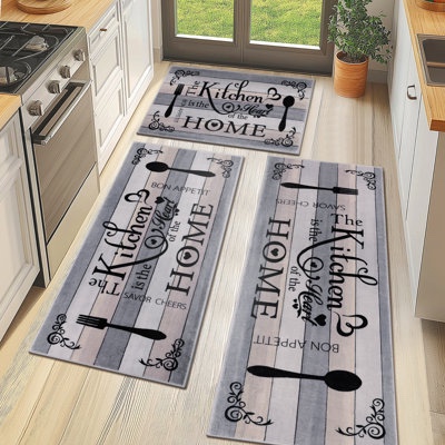 machine washable non - slip kitchen mat (set of 3)