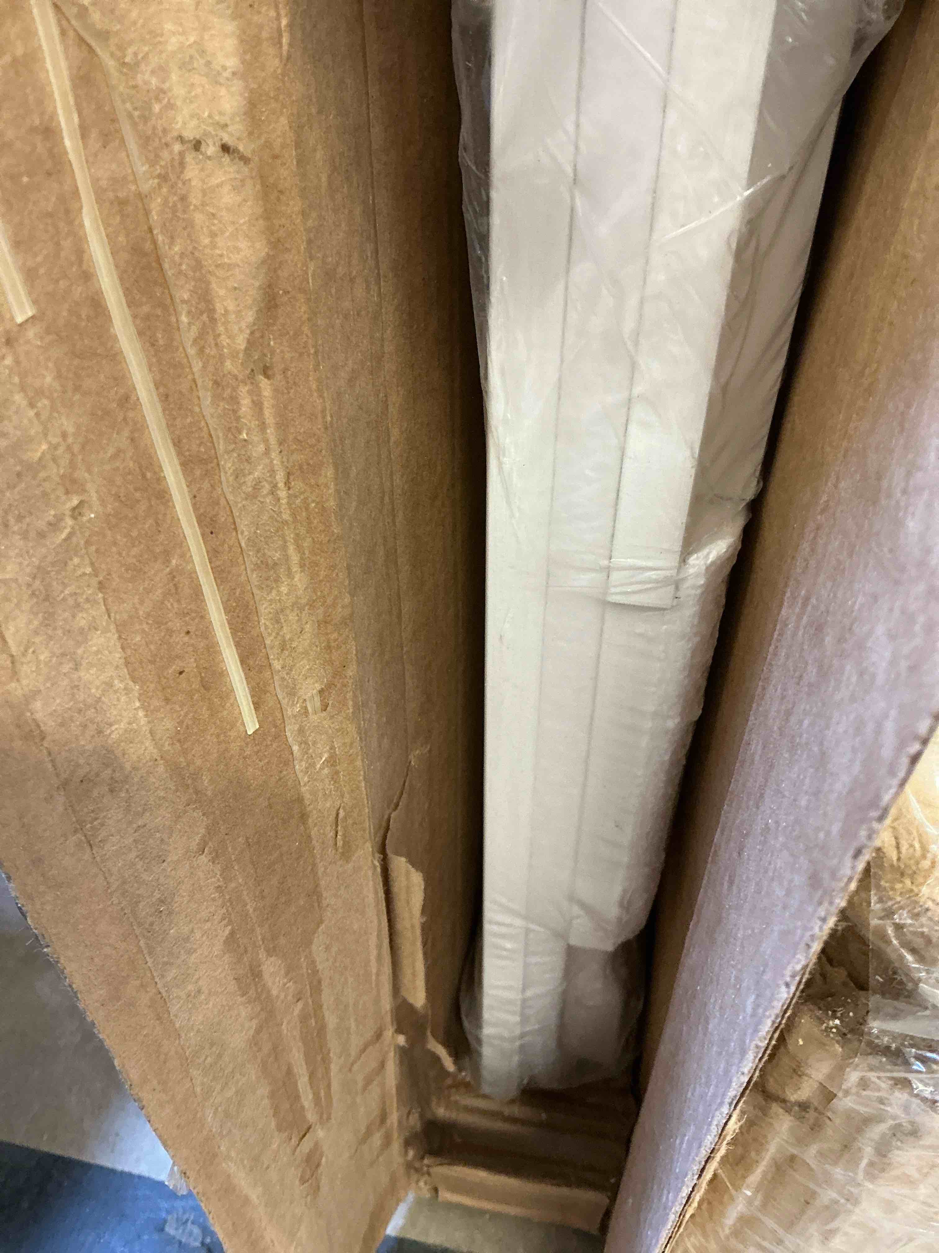Condition photo showing Good Condition for (incomplete missing headboard) nexera queen kanso low profile platform bed with headboard - white woodgrain