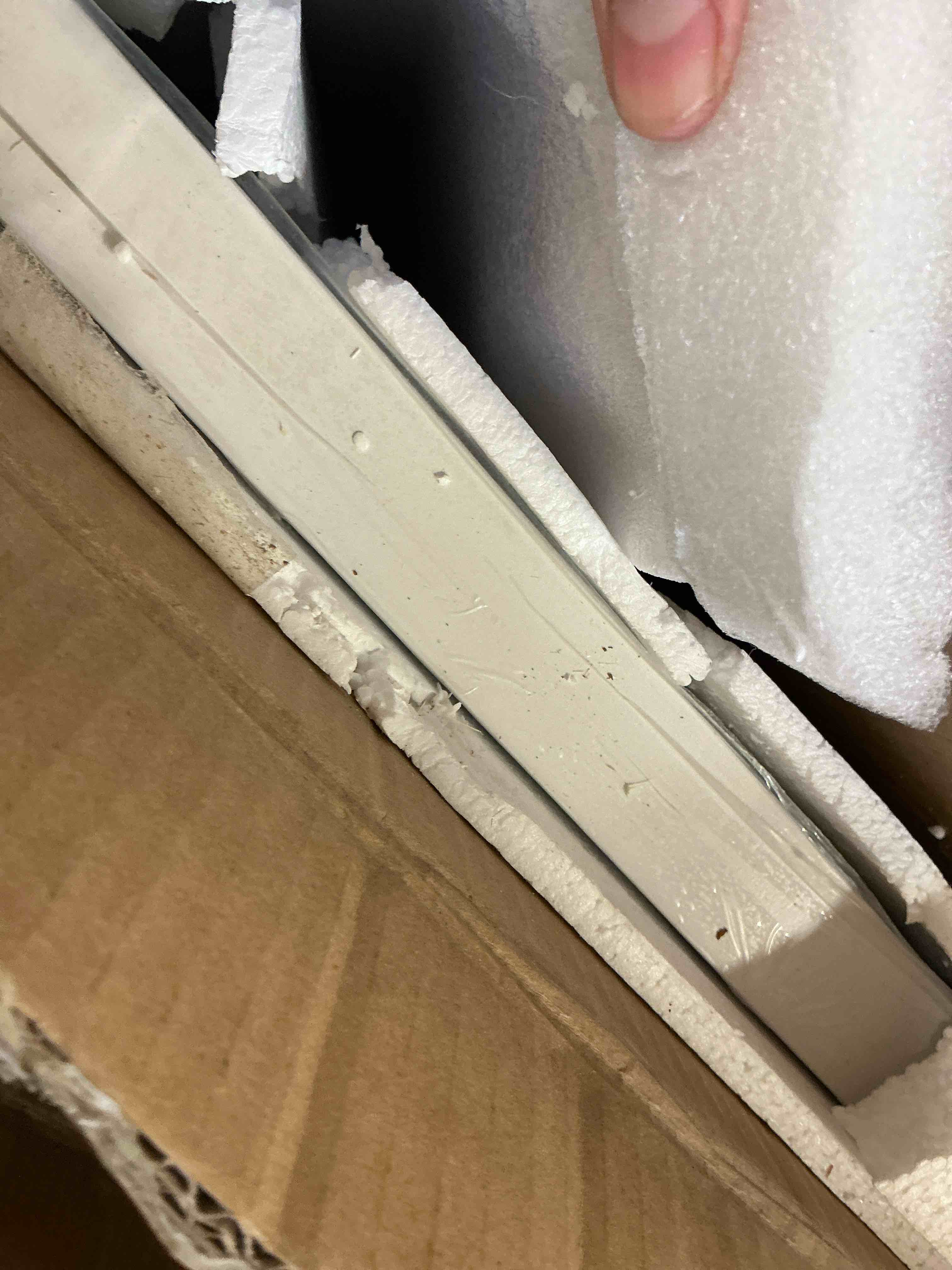 Condition photo showing New/Like New for smartstandard 24" x 80" slab door, solid core frosted glass pantry door | pre-assembled interior door without hardware kit for pantry, pocket, white primed, paintable surface