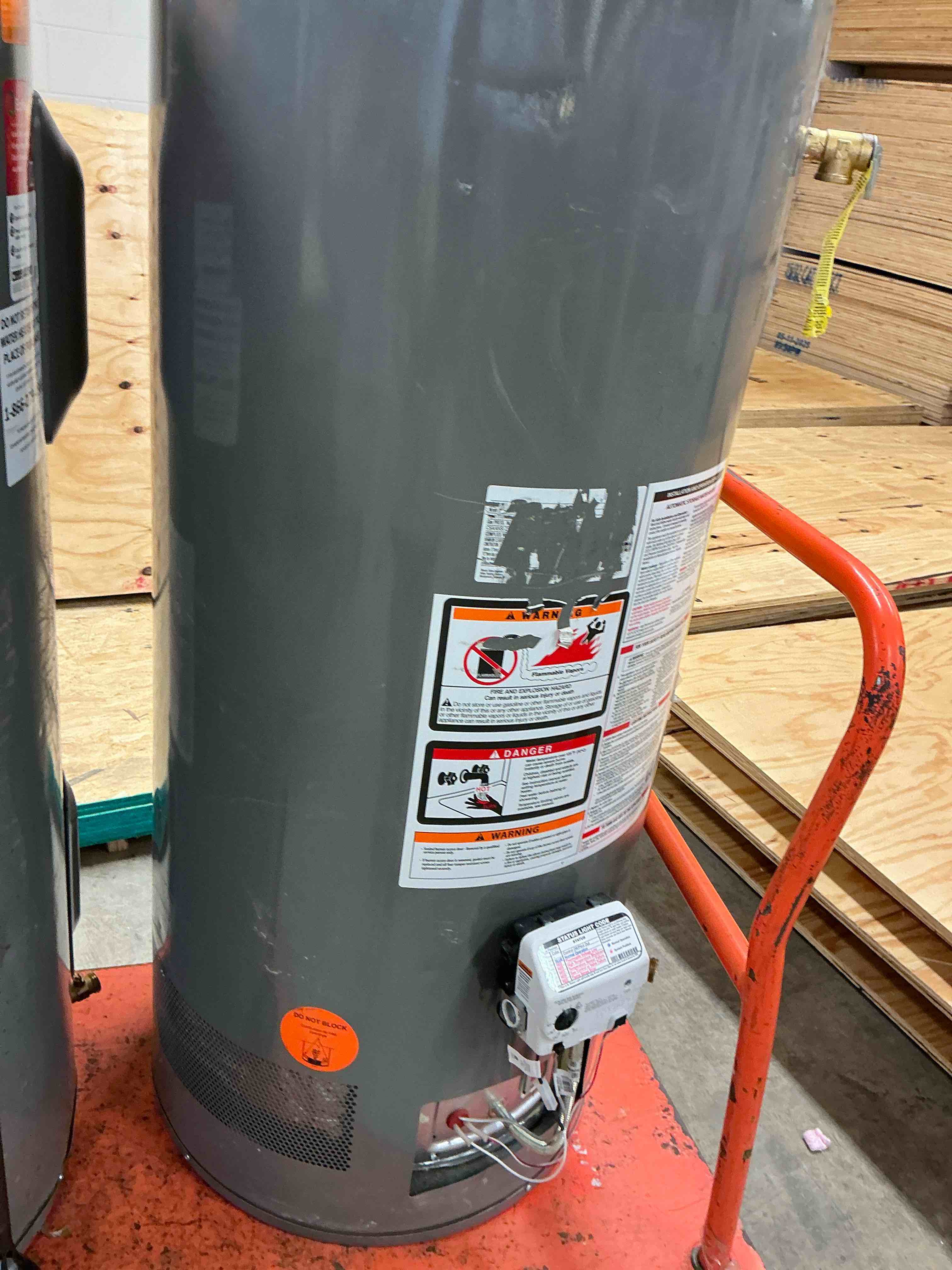 Condition photo showing As Is for performance platinum 38 gal. tall 12 year 40,000 btu natural gas water heater with wi-fi module