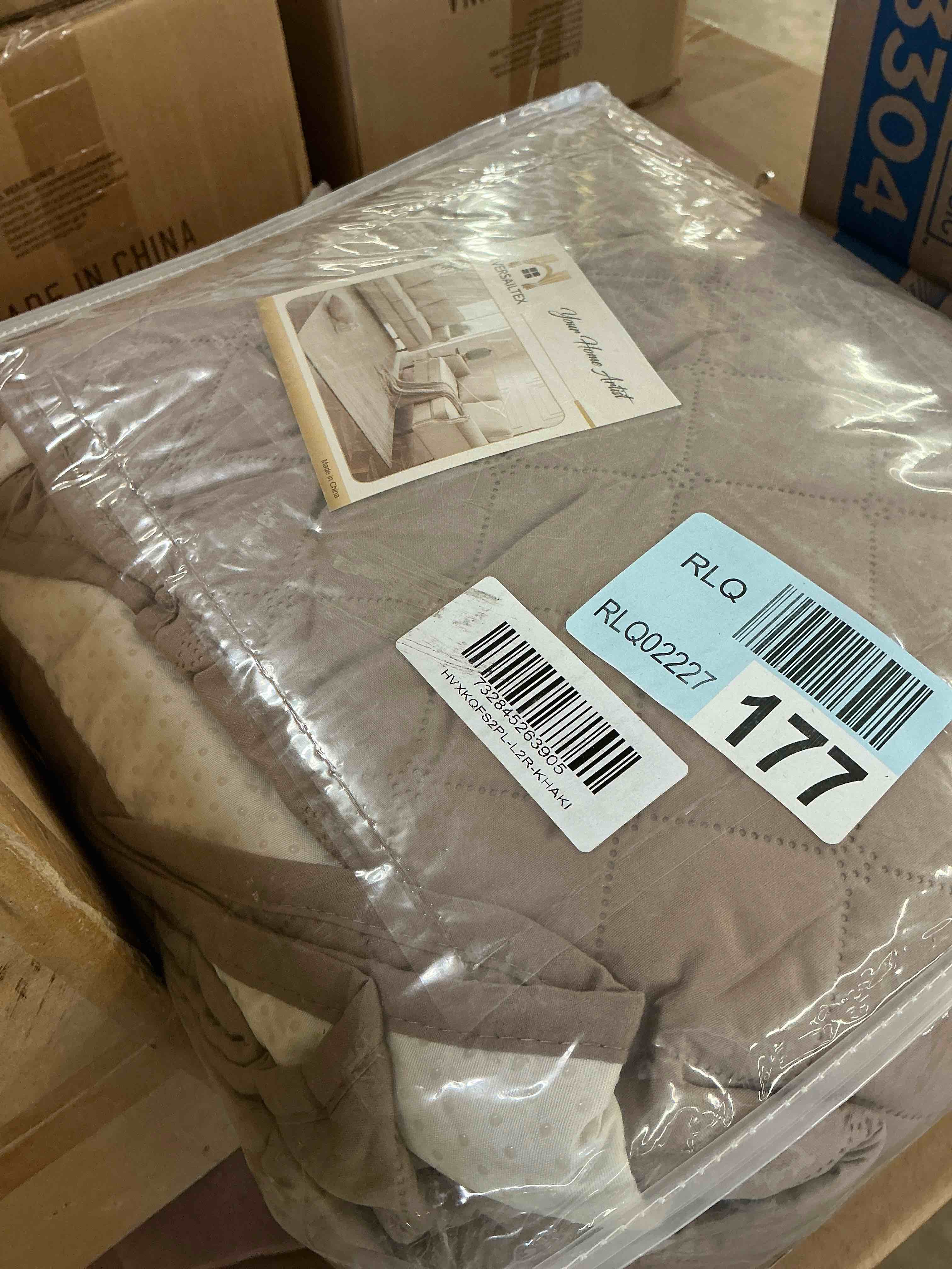 Condition photo showing New/Like New for h.versailtex 100% waterproof sofa slipcover 2-piece l shape couch cover sectional couch cover l shaped sofa cover for dogs non slip with straps (left chaise + 2 seat sofa, french oak)