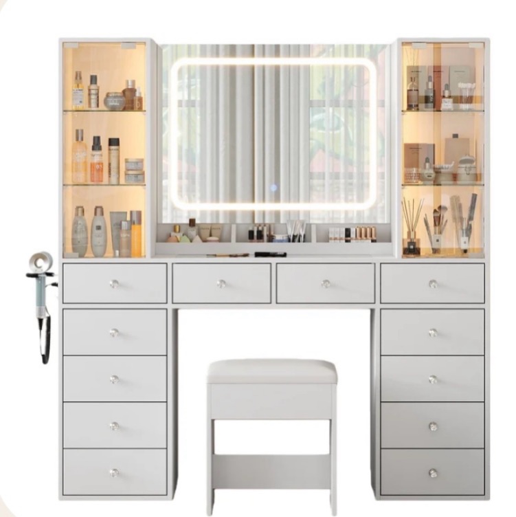 12-Drawer Mirror Vanity Desk - Yanosaku (incomplete)
