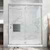 67-72 in. W x 72 in. H Sliding Framed Shower Door in Brushed Nickel with Clear Tempered Glass