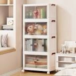 stackable storage bins folding collapsible storage bins with lid, closet organizers and storage box 4 tier small