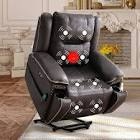 41” w oversize dark gray pu leather power lift recliner chair with massage and heating (incomplete1 box of 3 only)