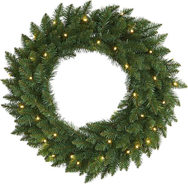 martha Stewart 24” pre-lit classic green wreath