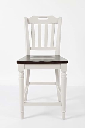 jofran orchard park slatback dining chair set, grey