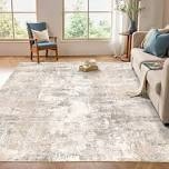 elroy modern abstract machine washable area rug with non-slip rug