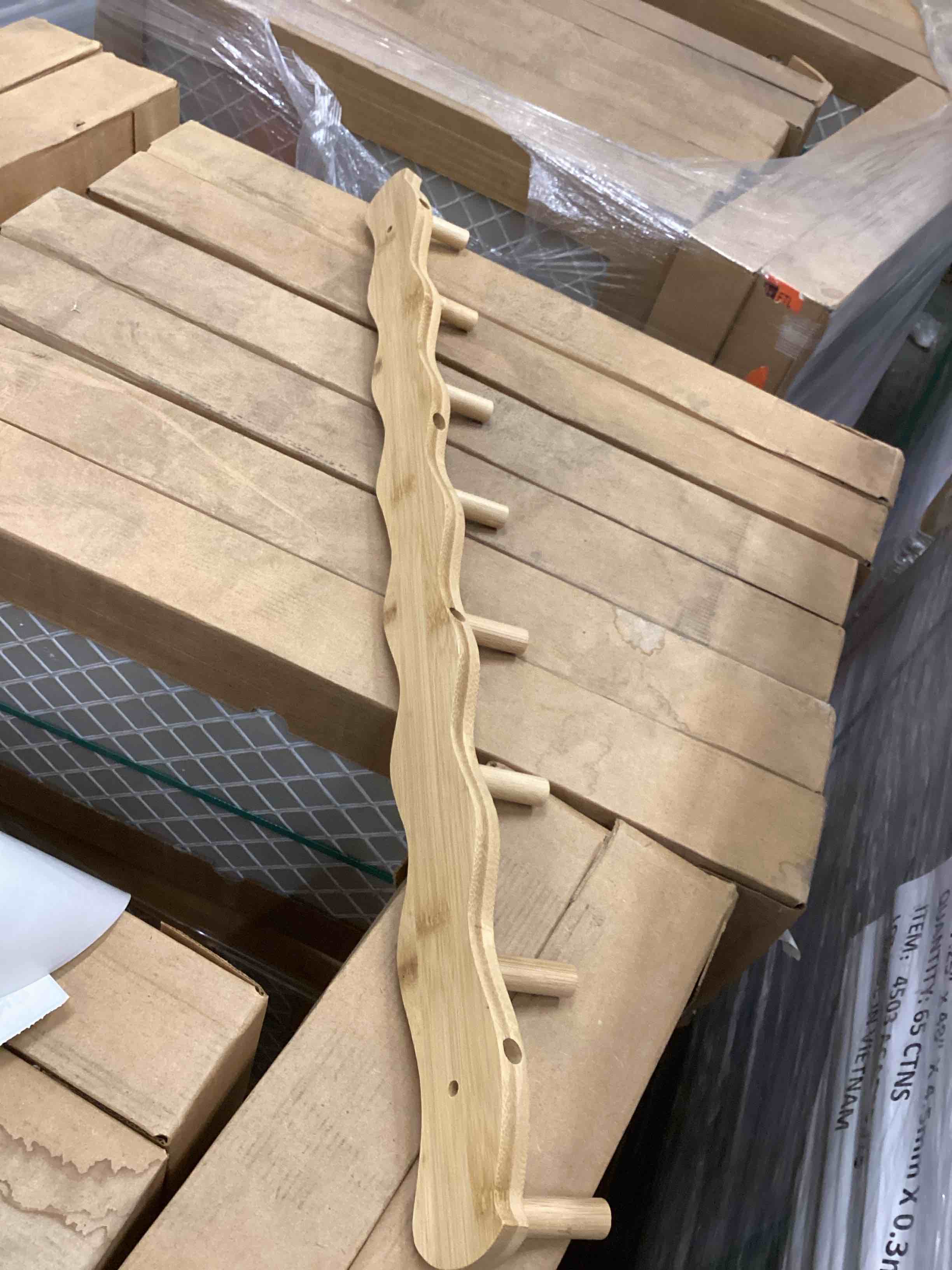 wall mounted coat rack with hooks, space saving wall hanging organic