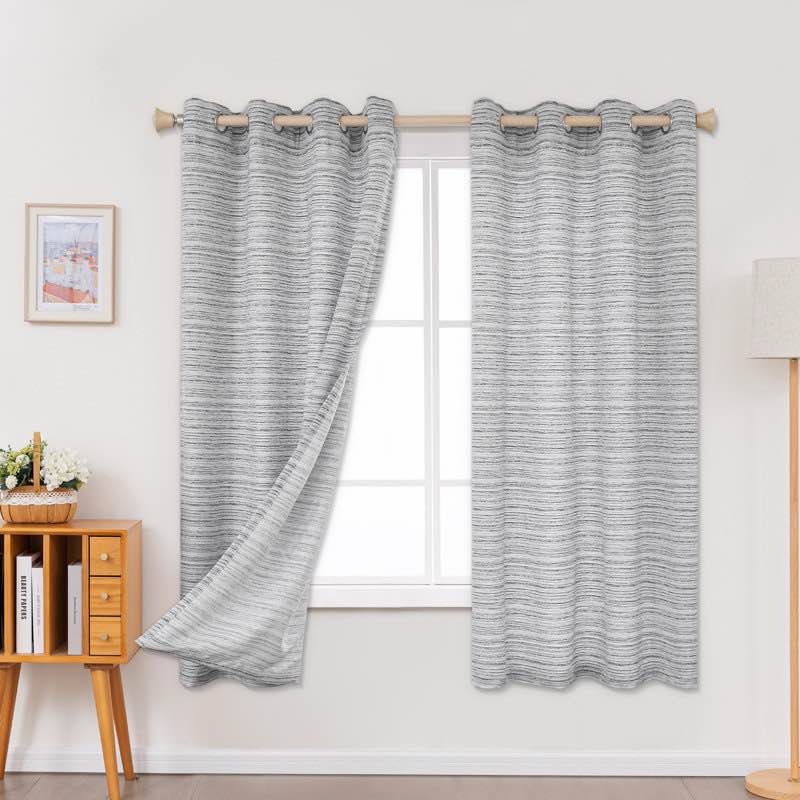 ombre gradient striped jacquard light filtering curtain pair (set of 2) by wrought studio™ 52”*84”
