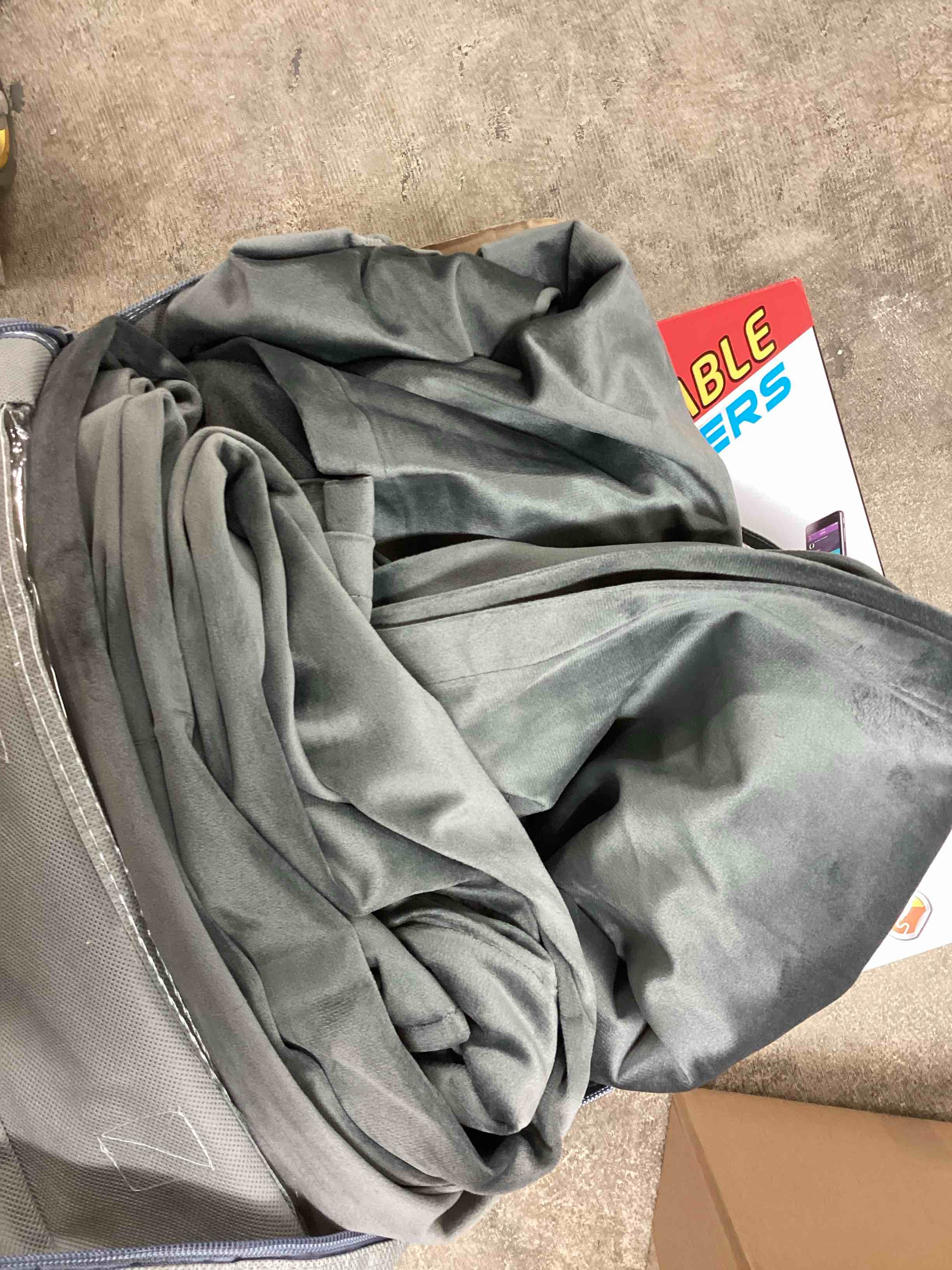 Condition photo showing Good Condition for rosnek set of 2 velvet curtains with ruffle tape, 3 mounting blackout curtain, living room blackout curtains, thermal curtain, sound-absorbing & cold protection for bedroom, living room, w 132 x h 244