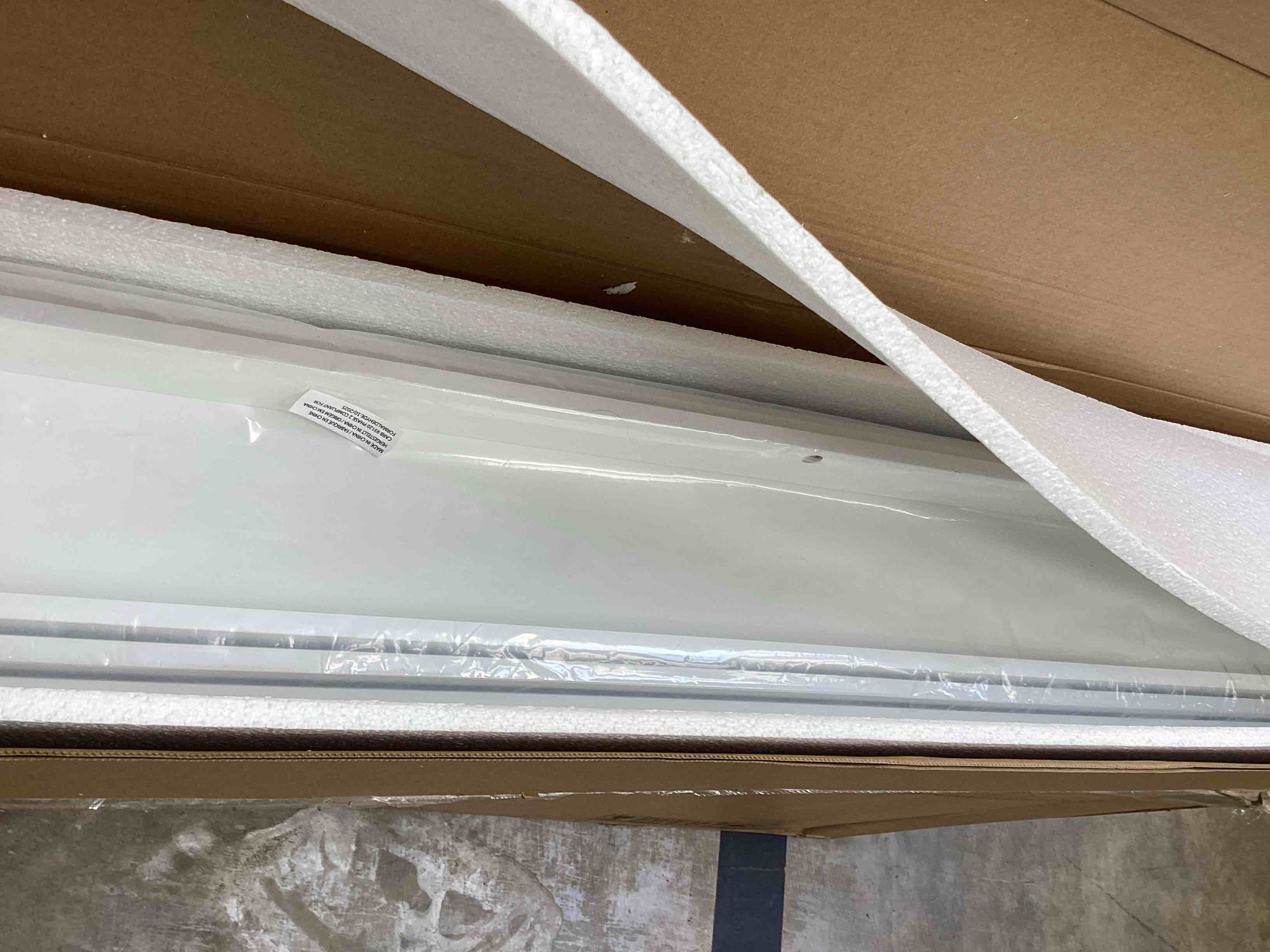 Condition photo showing Good Condition for axeman 48 inch floating shelves | white picture ledge shelf set of 3 | rustic wood wall shelves with lip | 48" white picture shelf for wall with ledge | photo shelves